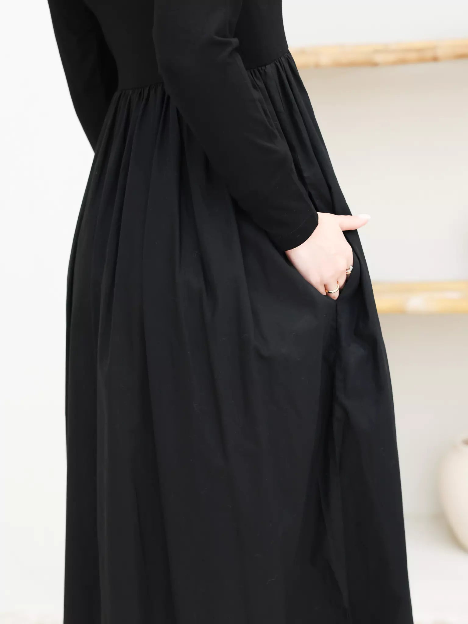 Bistry Black Jersey Cotton Dress