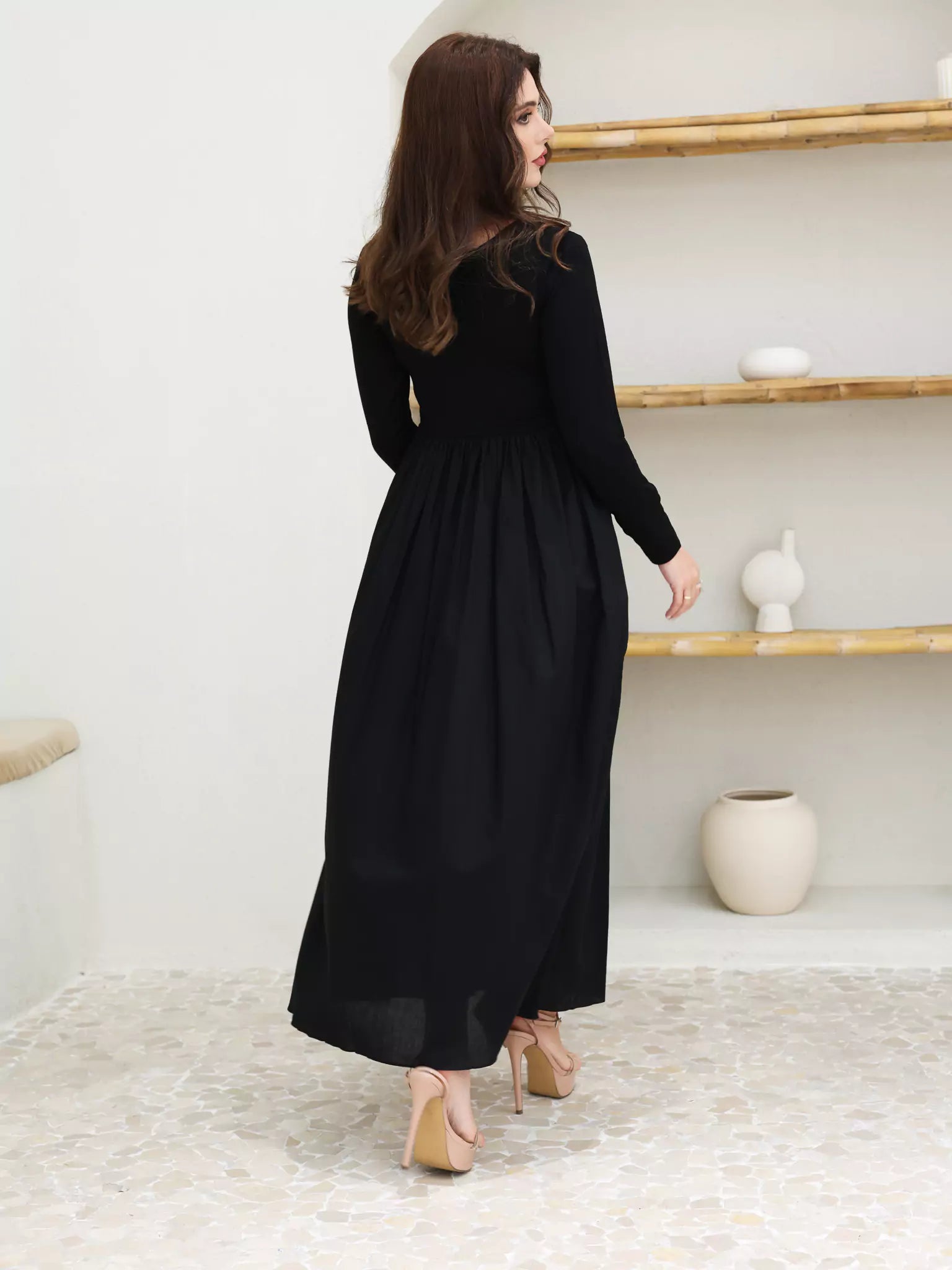 Bistry Black Jersey Cotton Dress