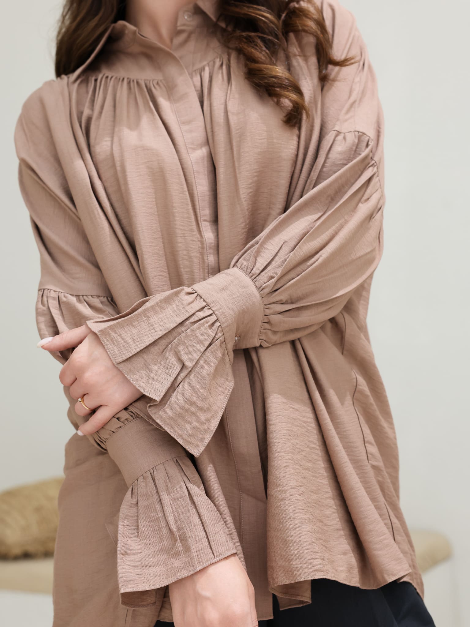Flara Beige Button Down Shirt