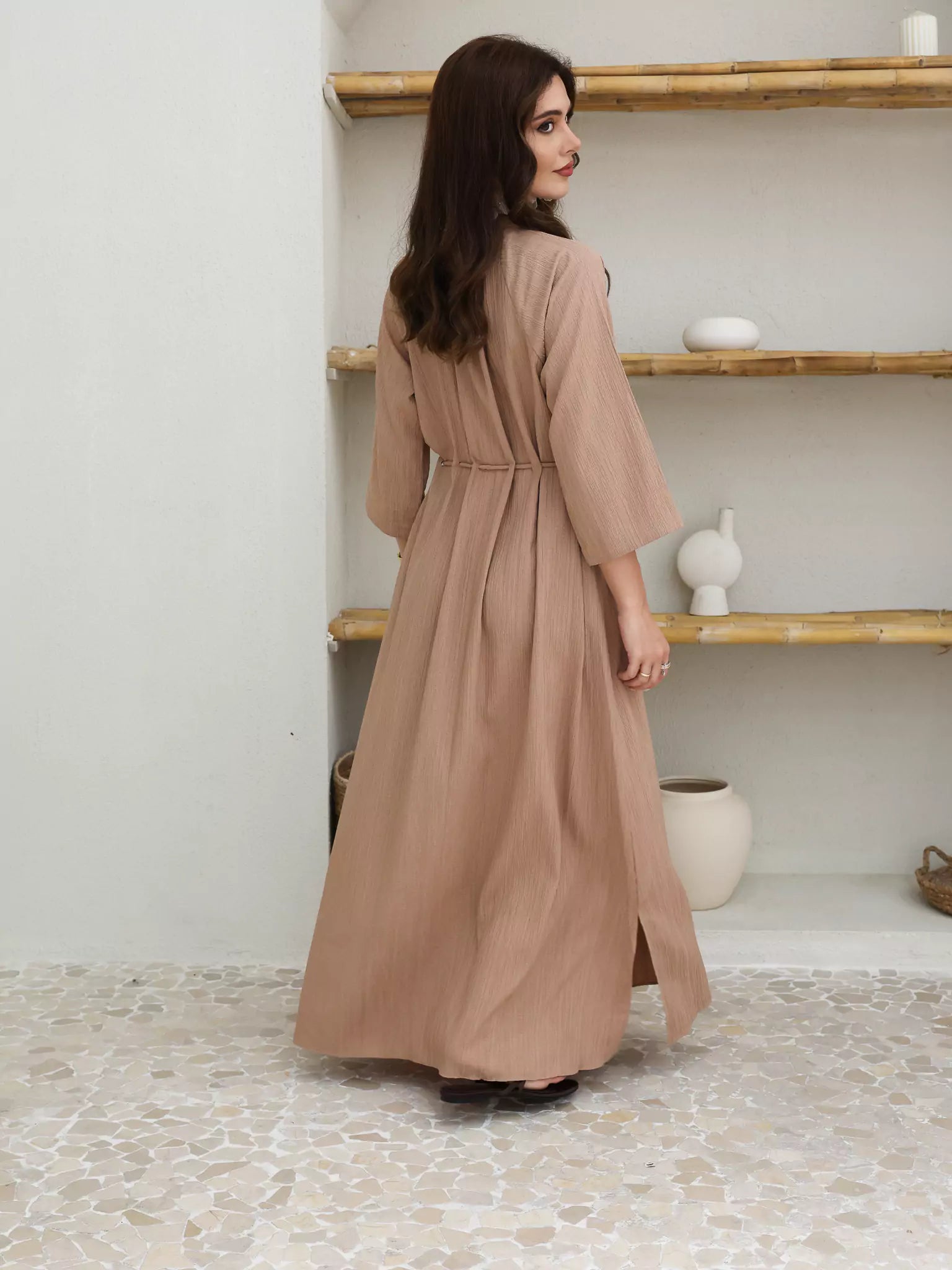 Evania String Beige Long Dress