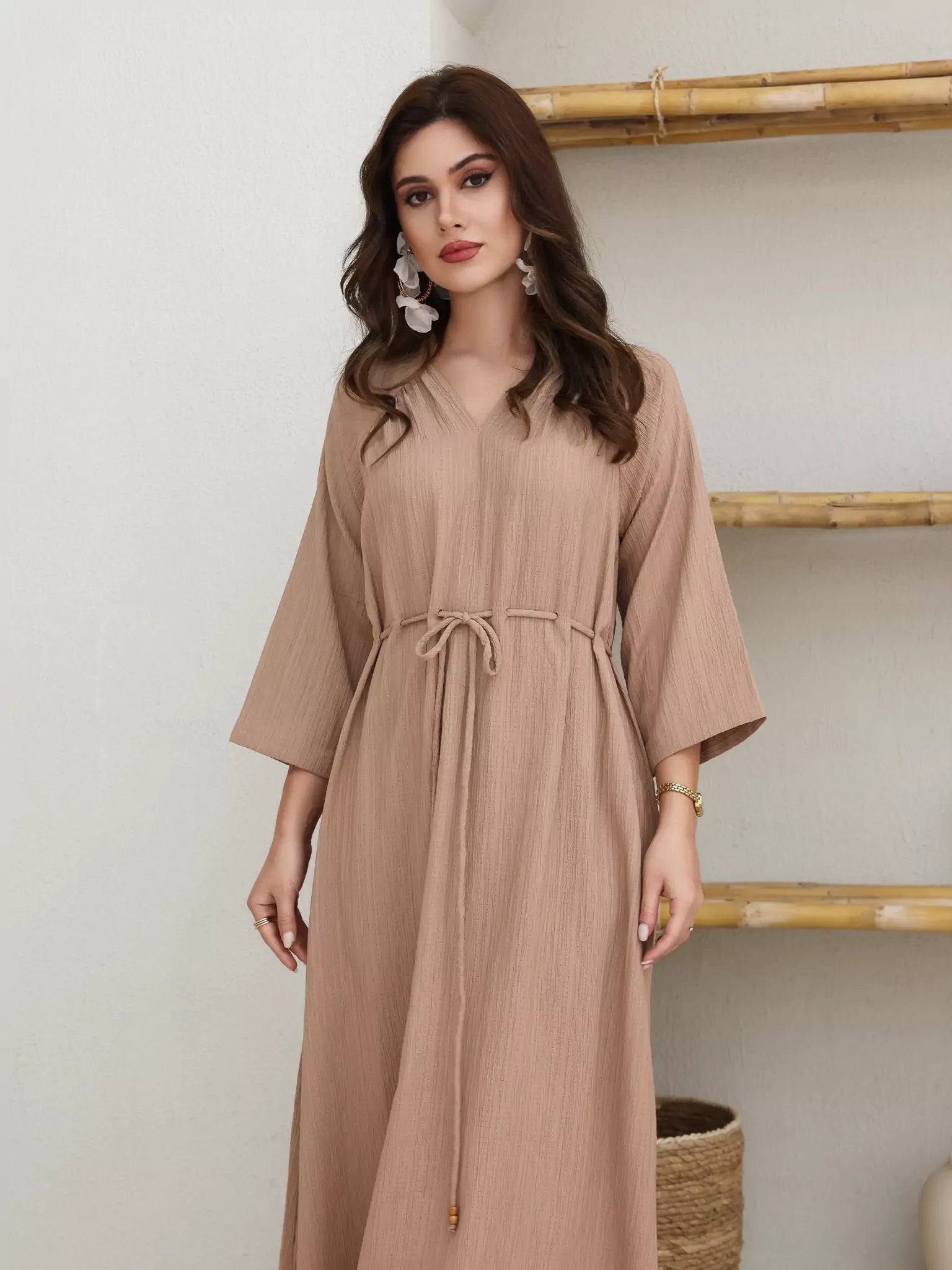 Evania String Beige Long Dress