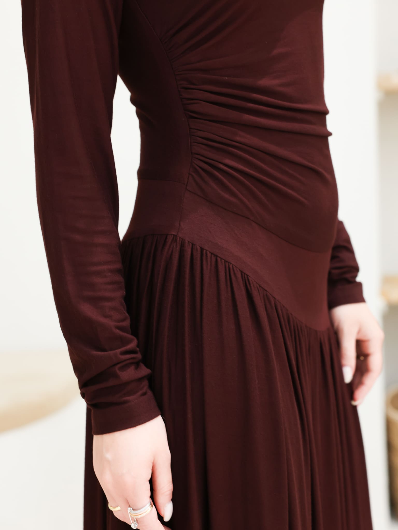 Caffra Brown Jersey Long Dress