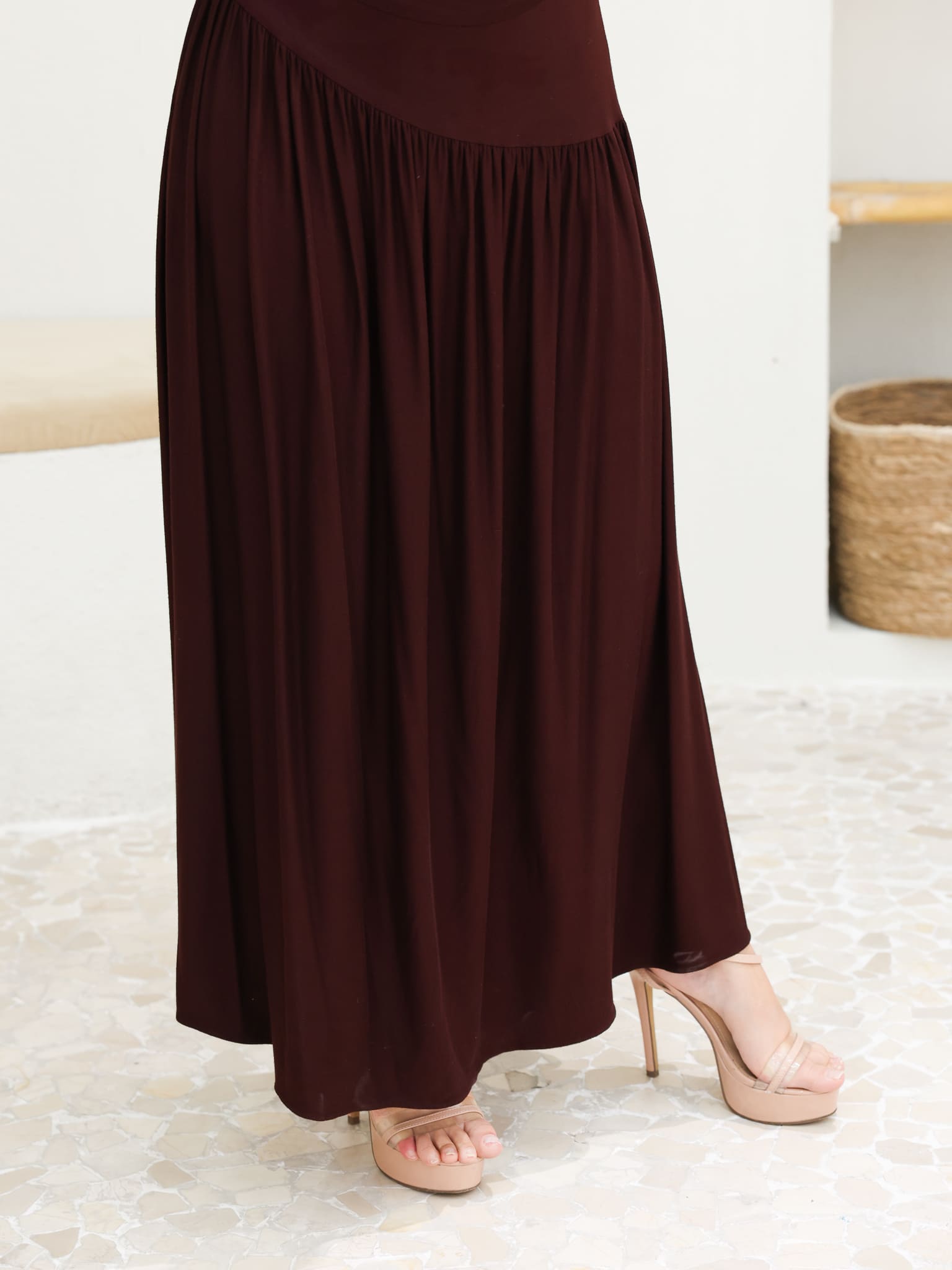 Caffra Brown Jersey Long Dress