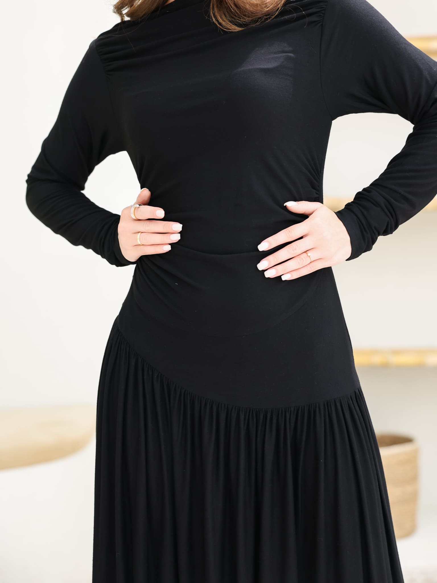 Caffra Black Jersey Long Dress