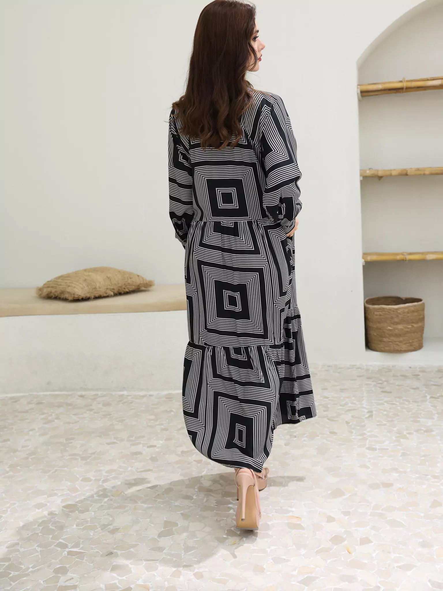 Kaleido Geometric Print Dress