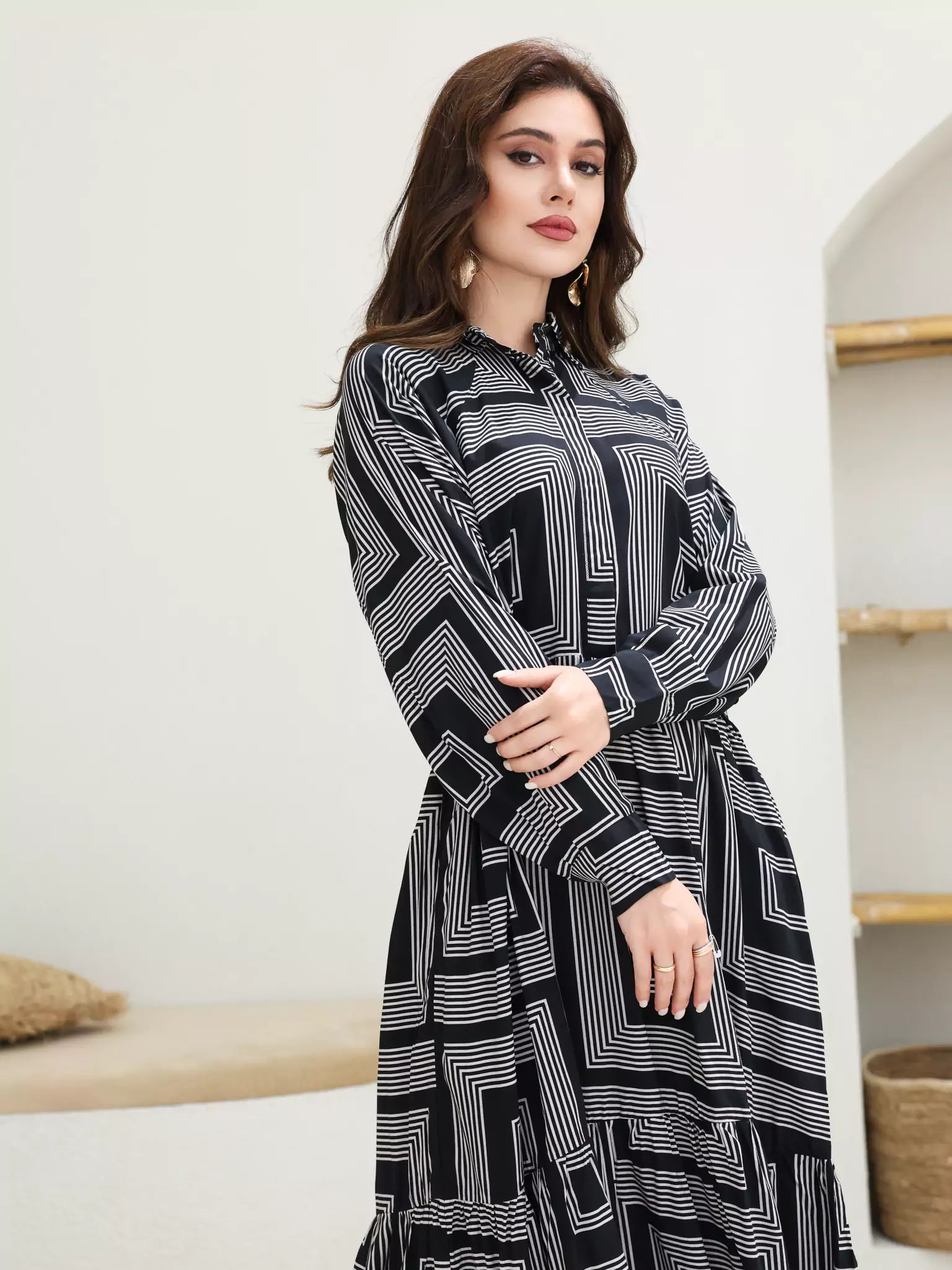 Kaleido Geometric Print Dress