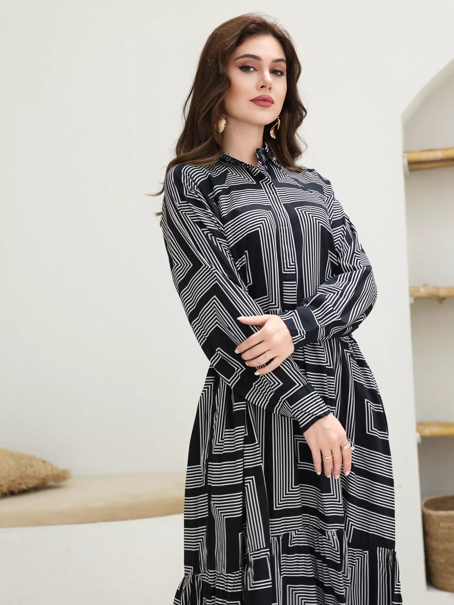 Kaleido Geometric Print Dress