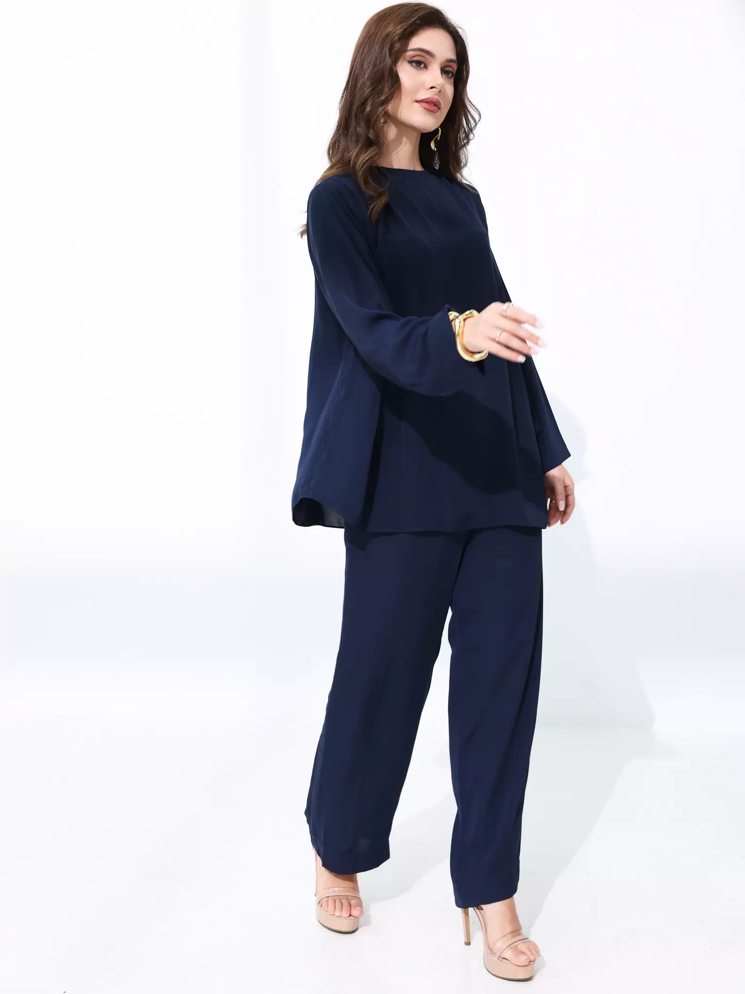 Alden Blue Pleated Co Ord Set