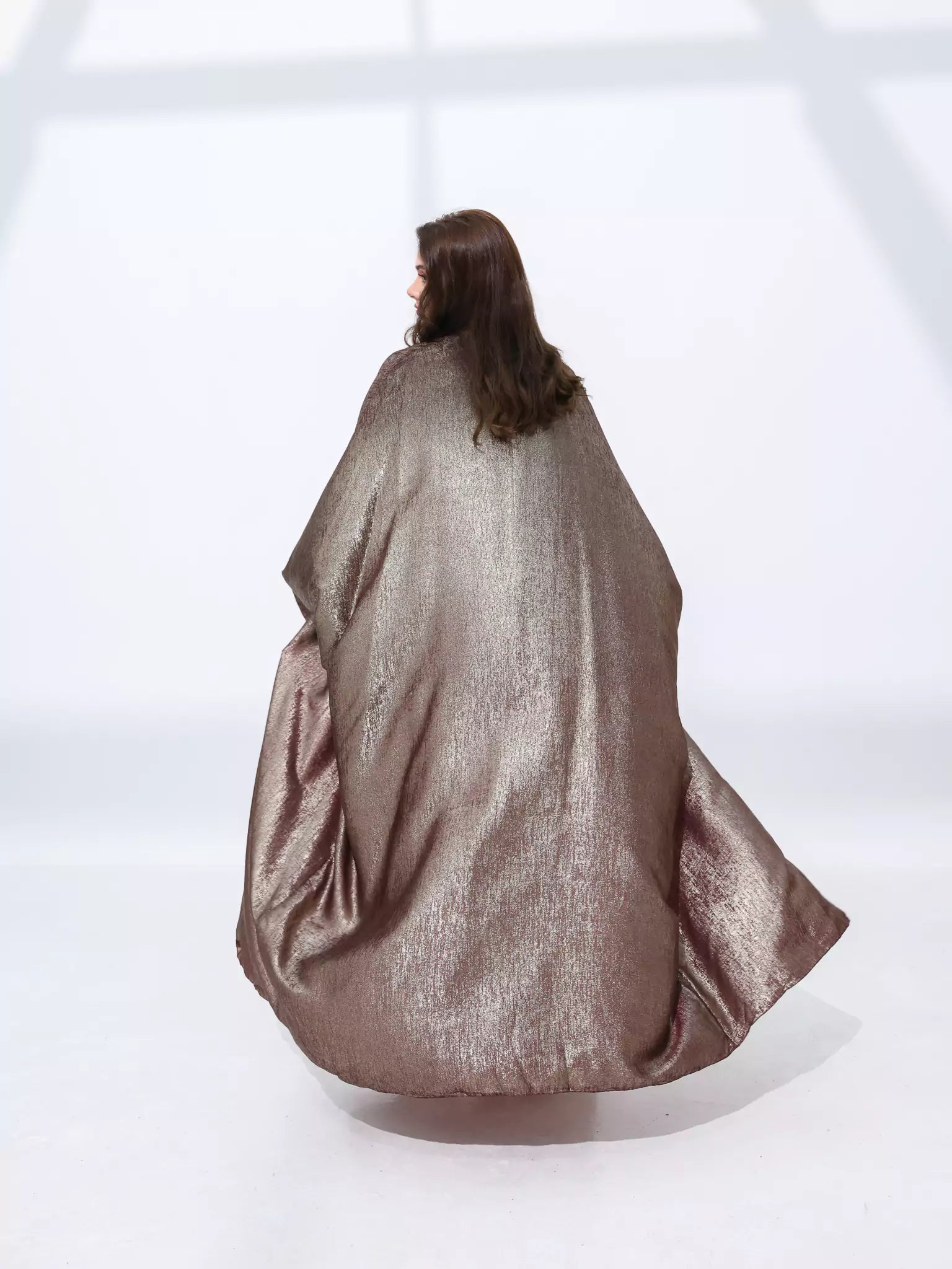 Maroon Luxe Shimmer Long Shrug