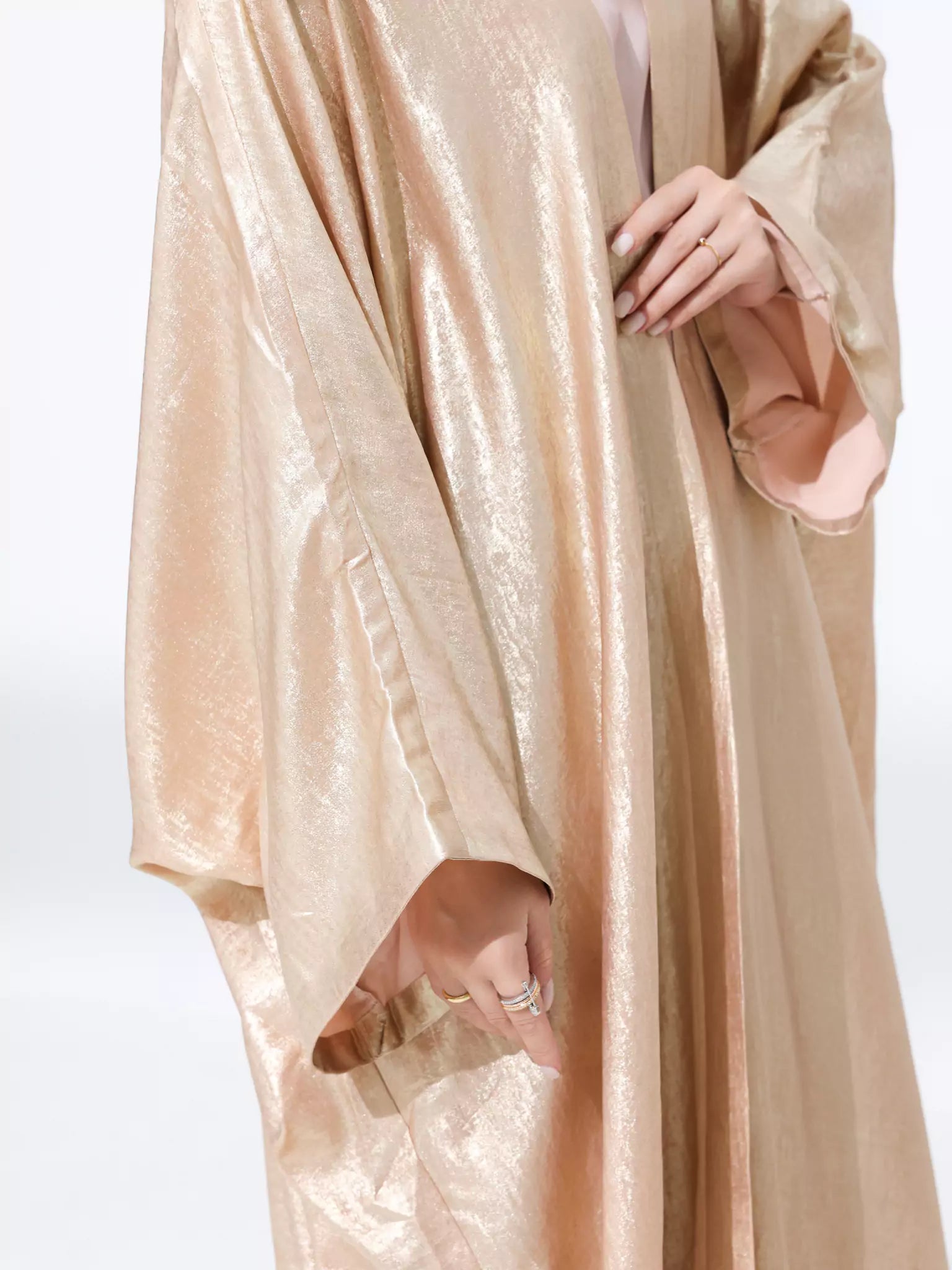 Peach Luxe Shimmer Long Shrug
