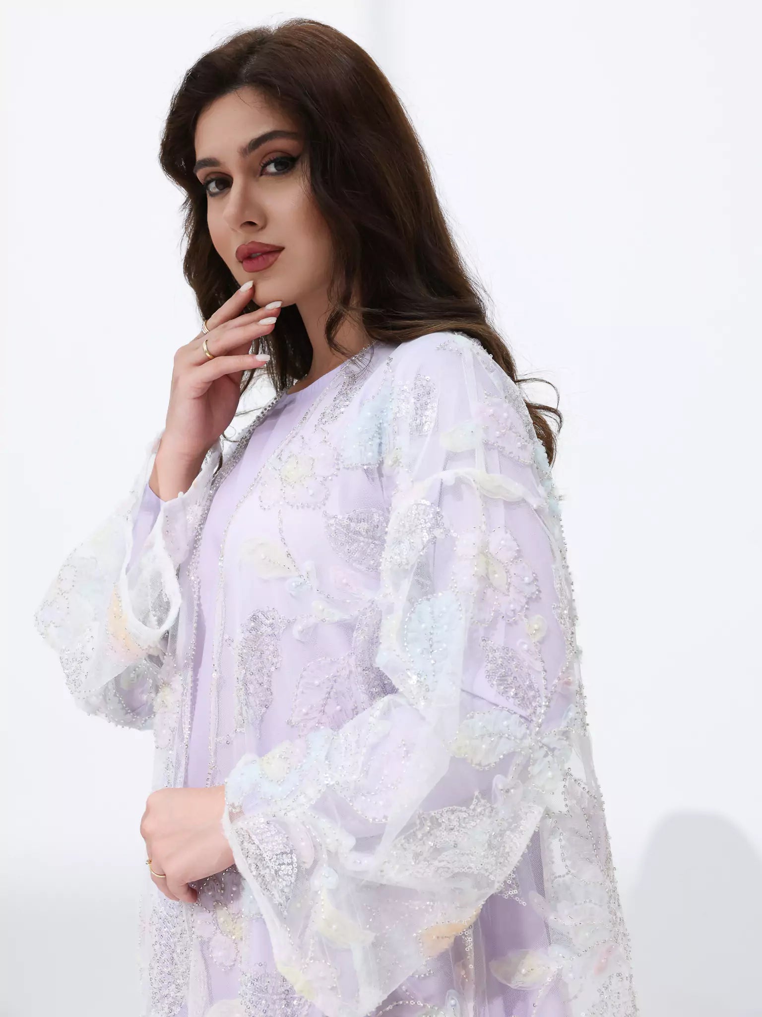 Embellished Luxury Abaya Pastel Floral
