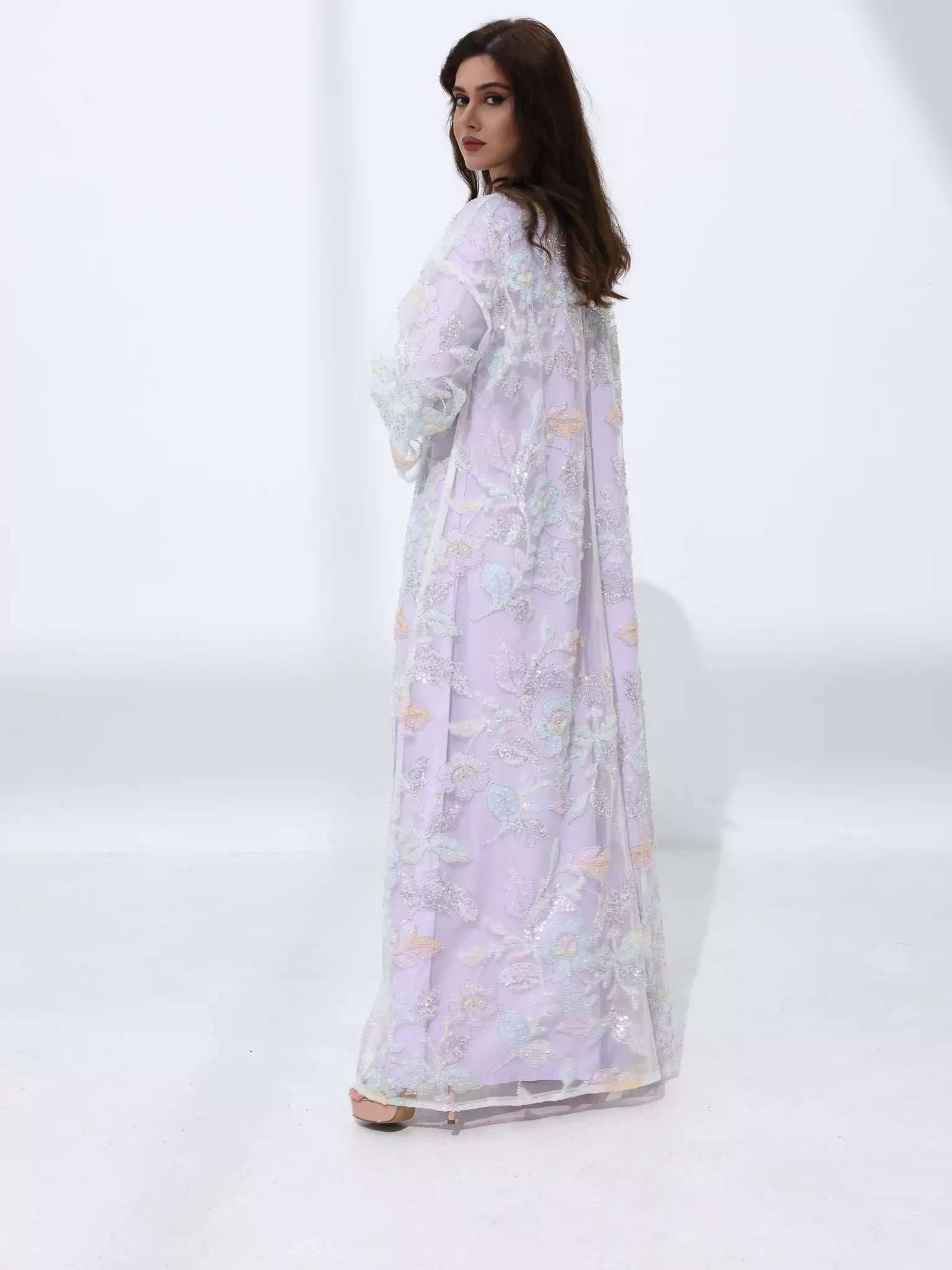 Embellished Luxury Abaya Pastel Floral