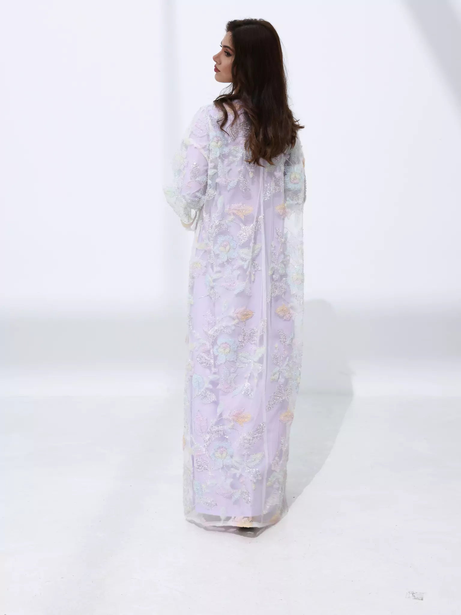 Embellished Luxury Abaya Pastel Floral