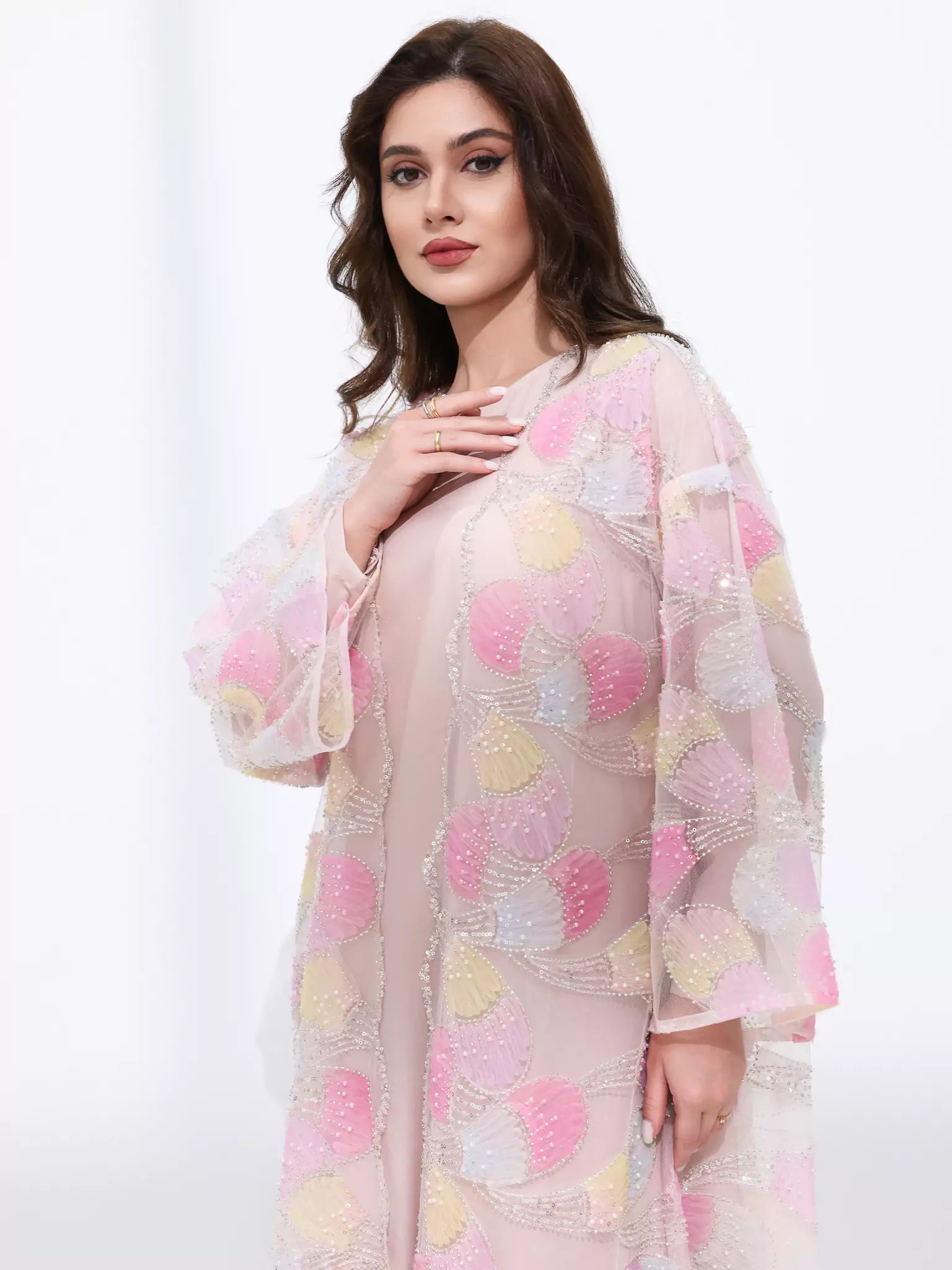 Embellished Luxury Abaya Rose Peacock