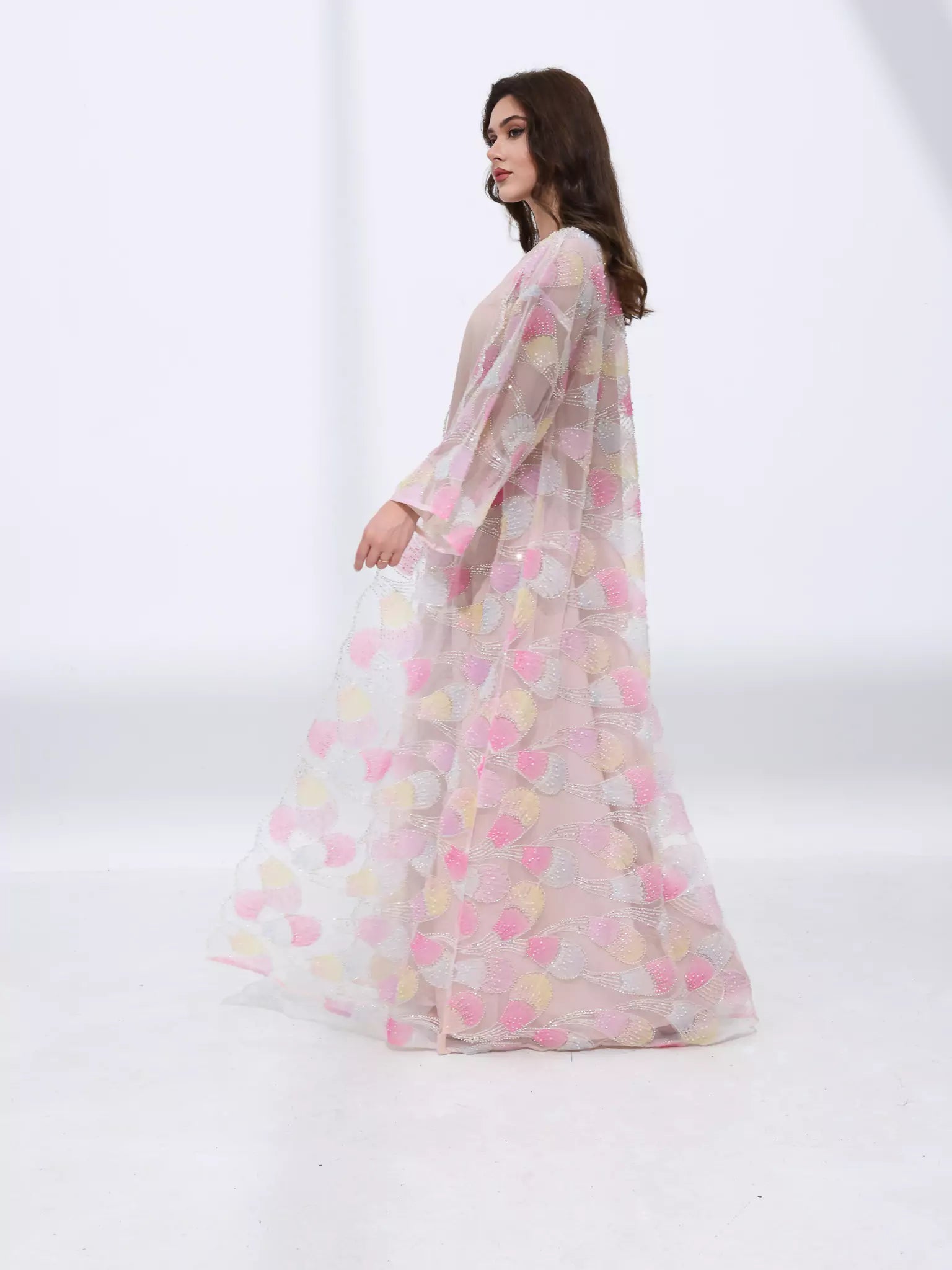 Embellished Luxury Abaya Rose Peacock