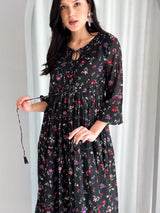 Noir floral Dress Dresses  - Sowears
