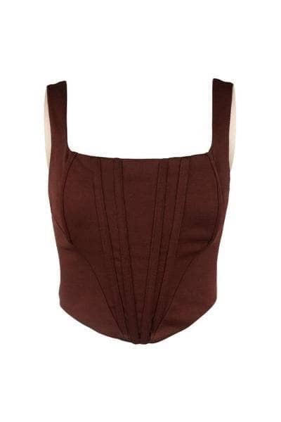 Women's Brown Tank Top Outfit Sets  - Sowears