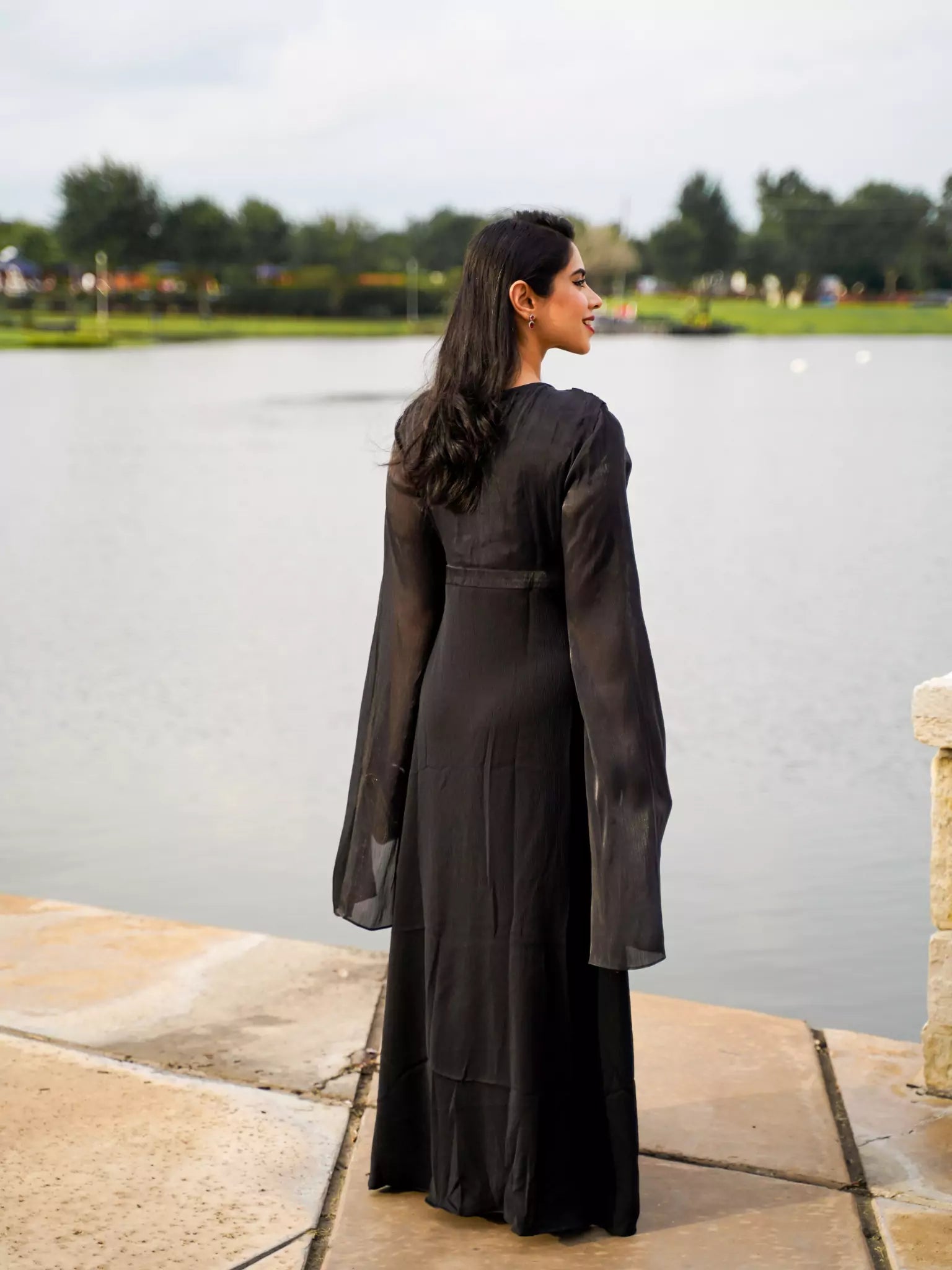 Anya Black Long Dress