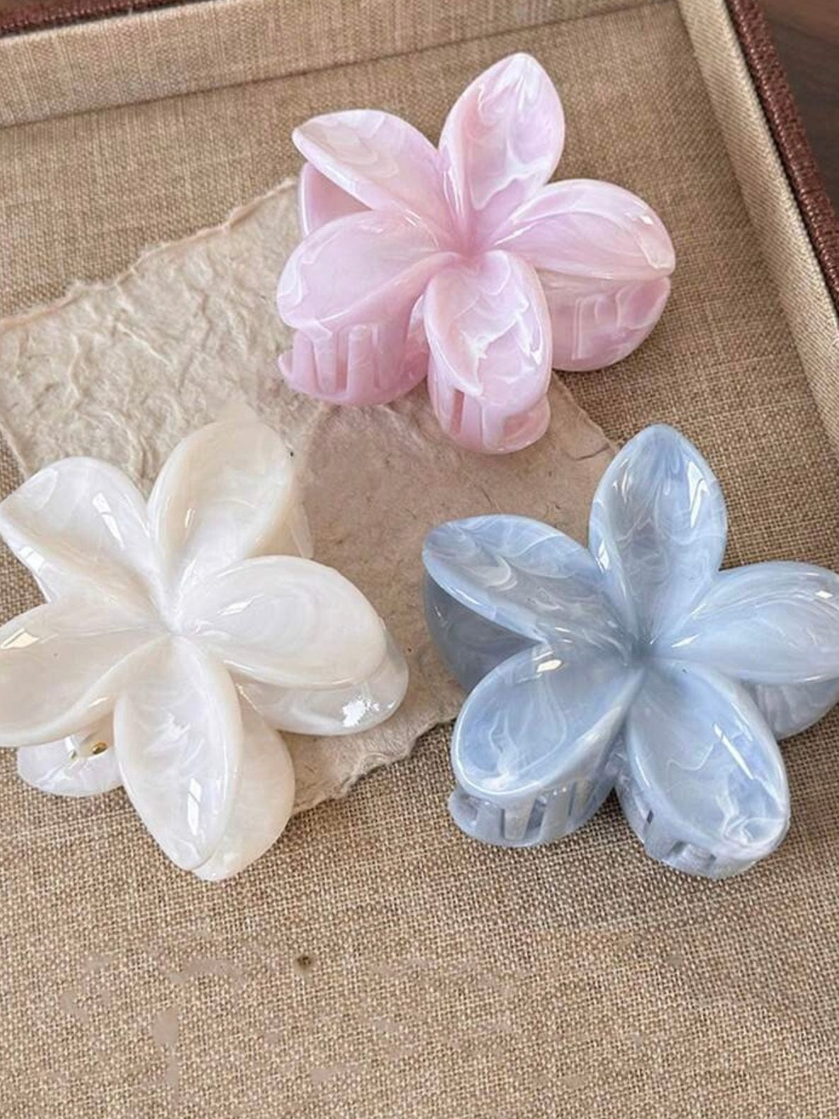 Off White Hair Floral Hair Clip Apparel & Accessories  - Sowears