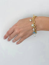 Starfish & Fish Tail Charm Bracelet Apparel & Accessories  - Sowears