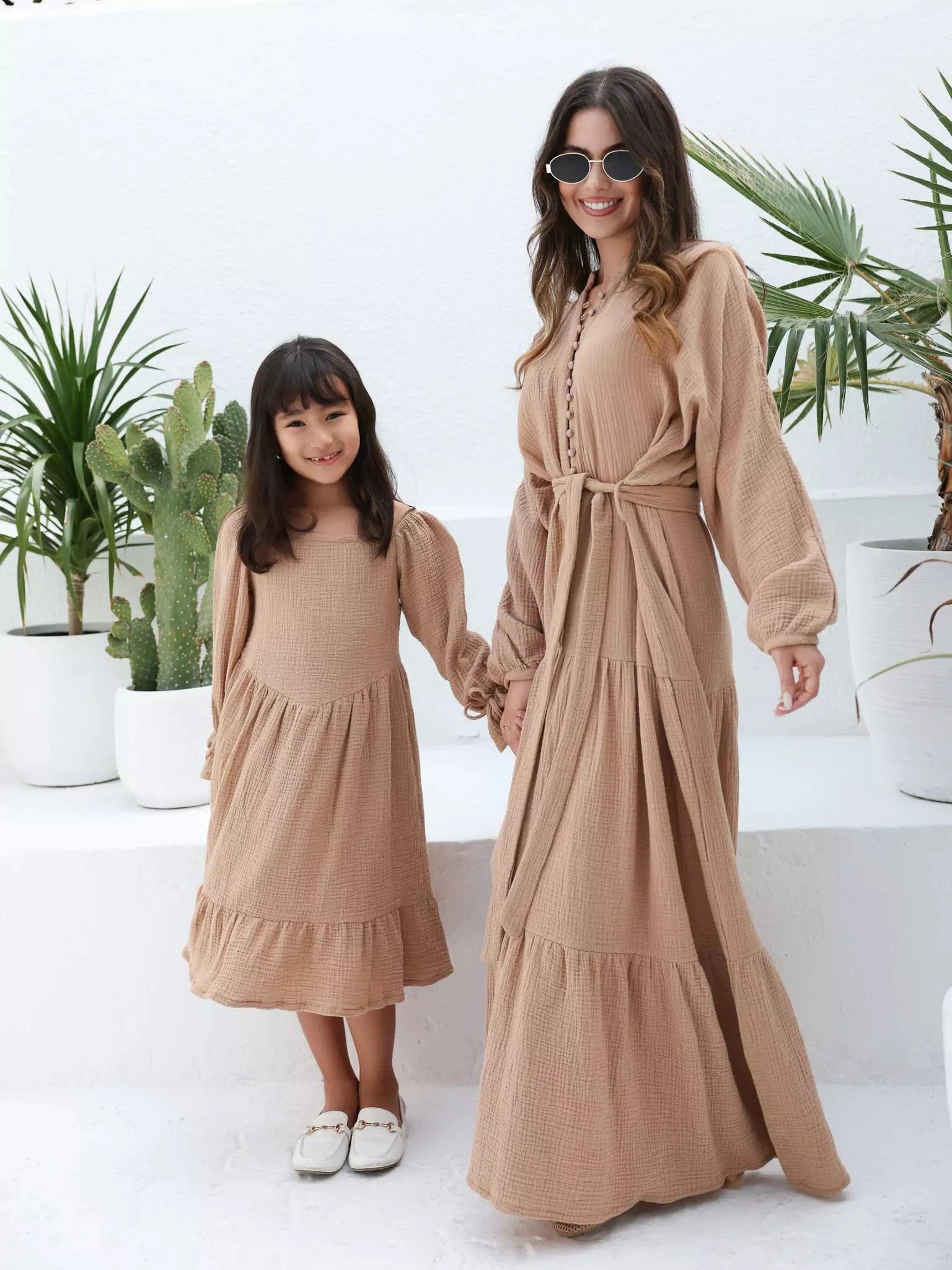 Mini Rua Beige Dress For Girls Baby & Toddler Dresses  - Sowears