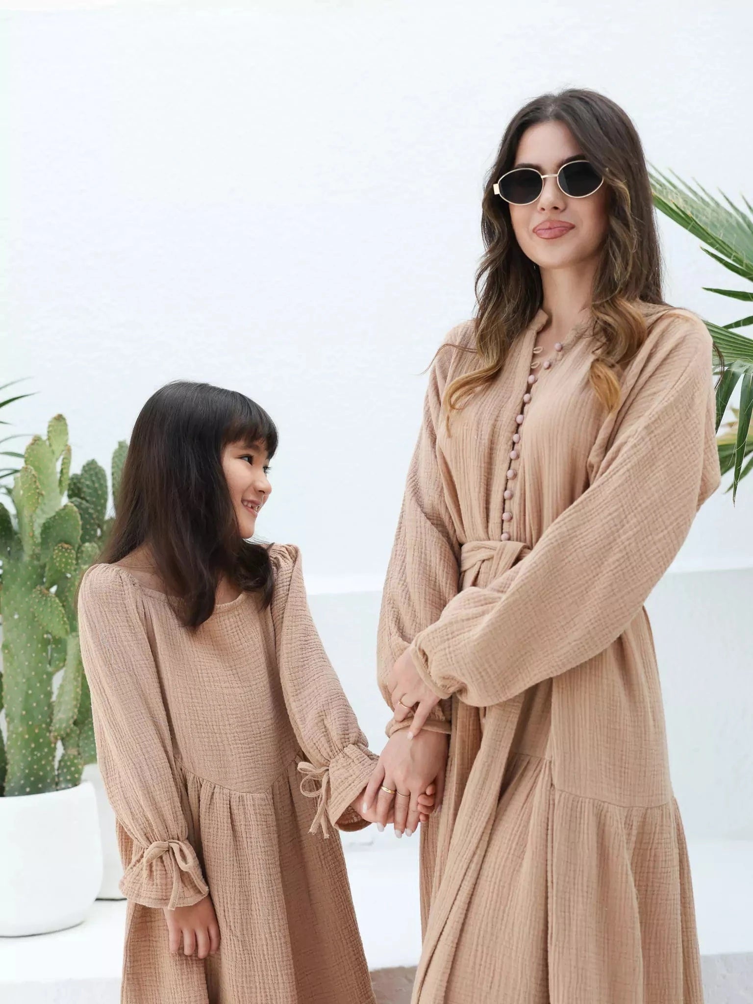 Mini Rua Beige Dress For Girls Baby & Toddler Dresses  - Sowears
