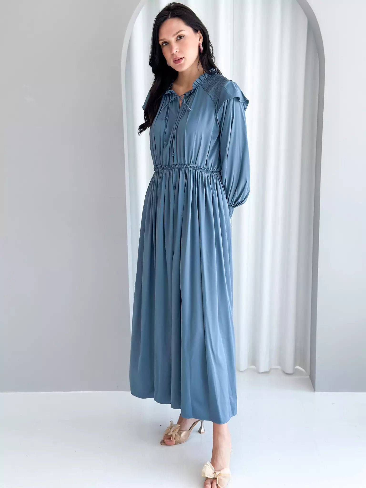 Anastasia Long Dress - Blue Dresses  - Sowears