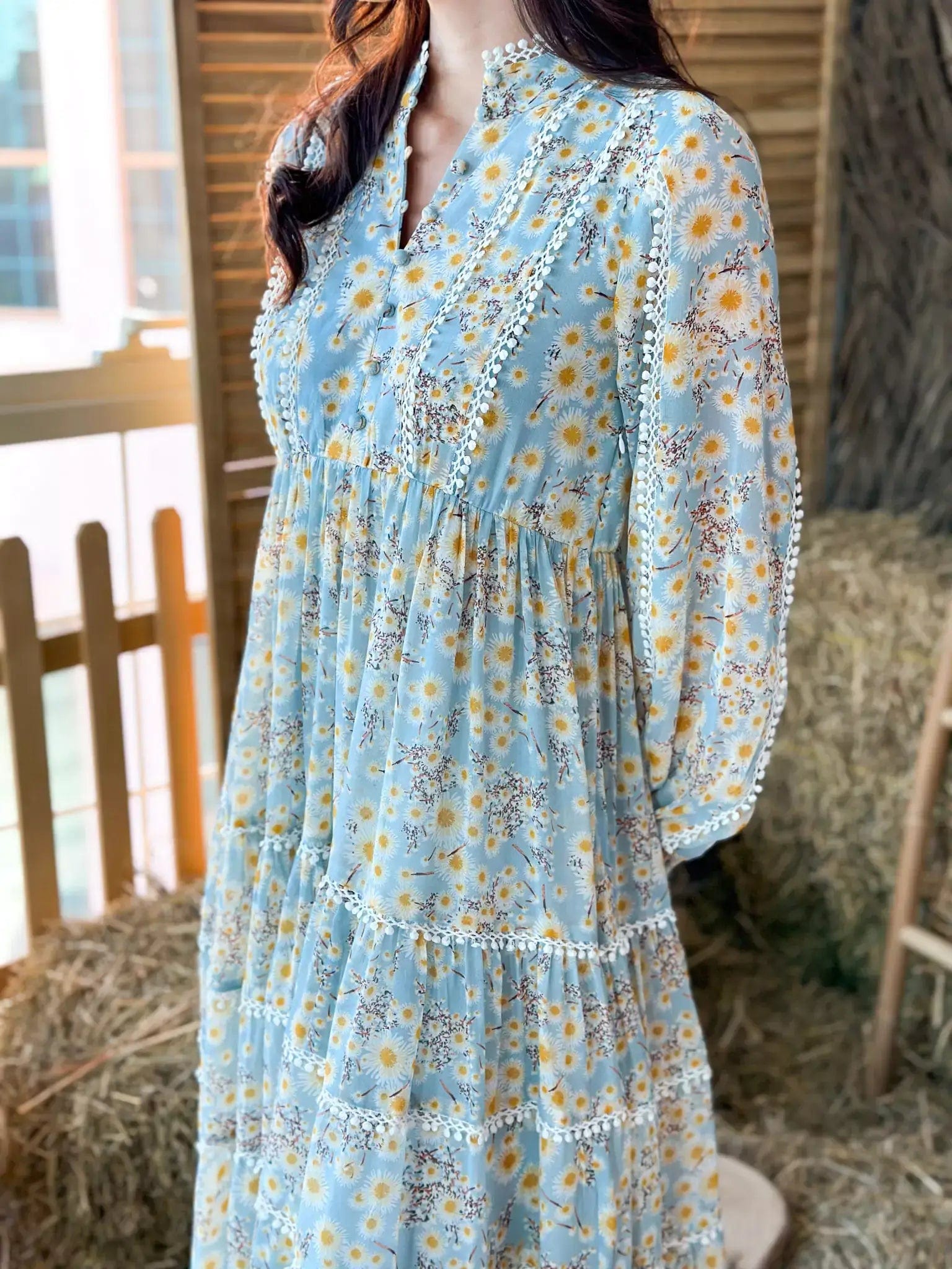 Audra Floral Lace Long Dress Dresses  - Sowears