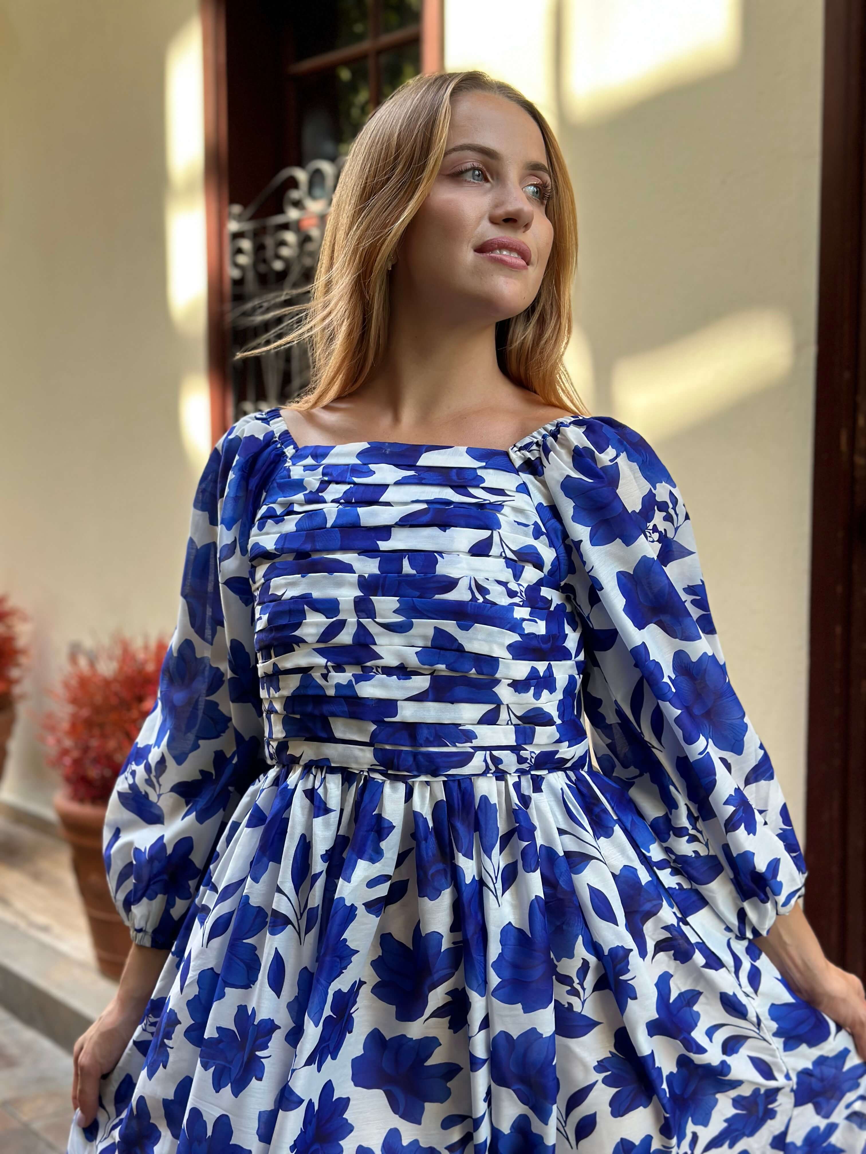 Big bold Long Floral Dress Dresses  - Sowears