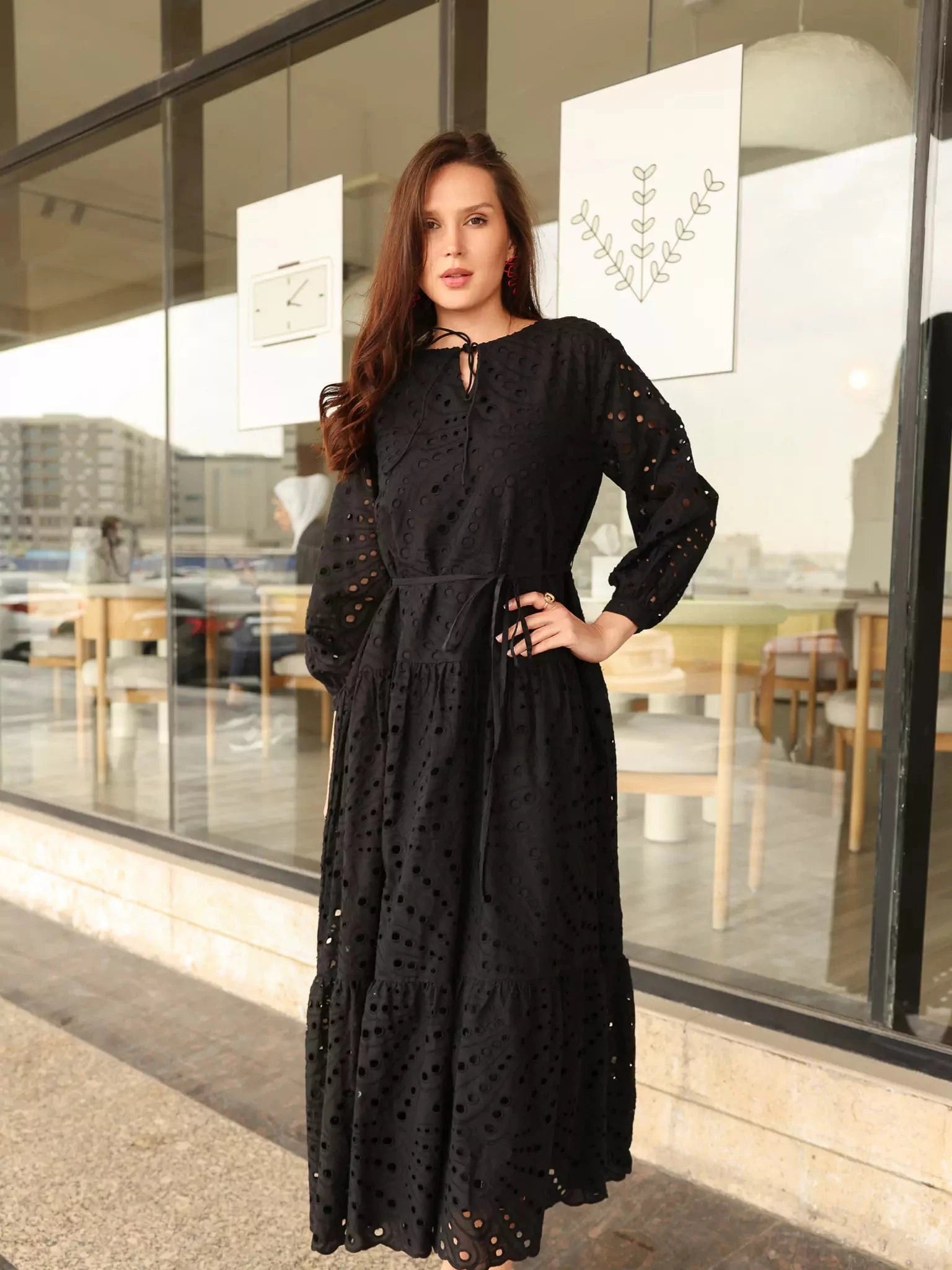 Cameo Black Cut Work Dress Dresses  - Sowears