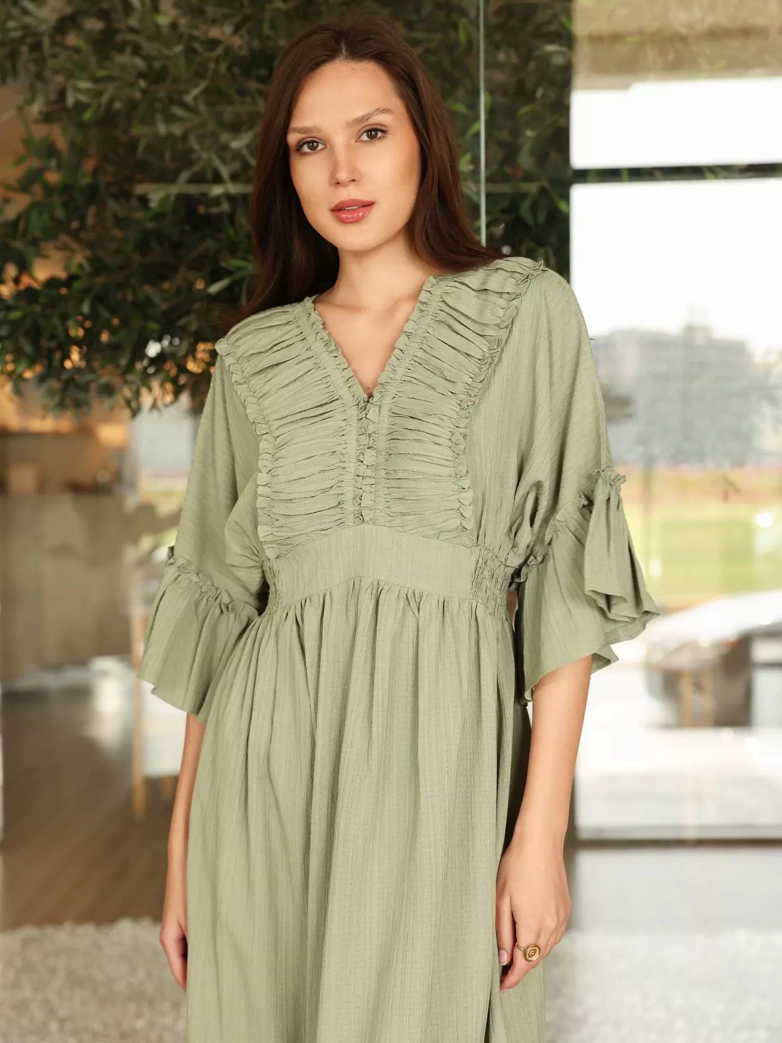 Emara Green Long Dress Dresses  - Sowears