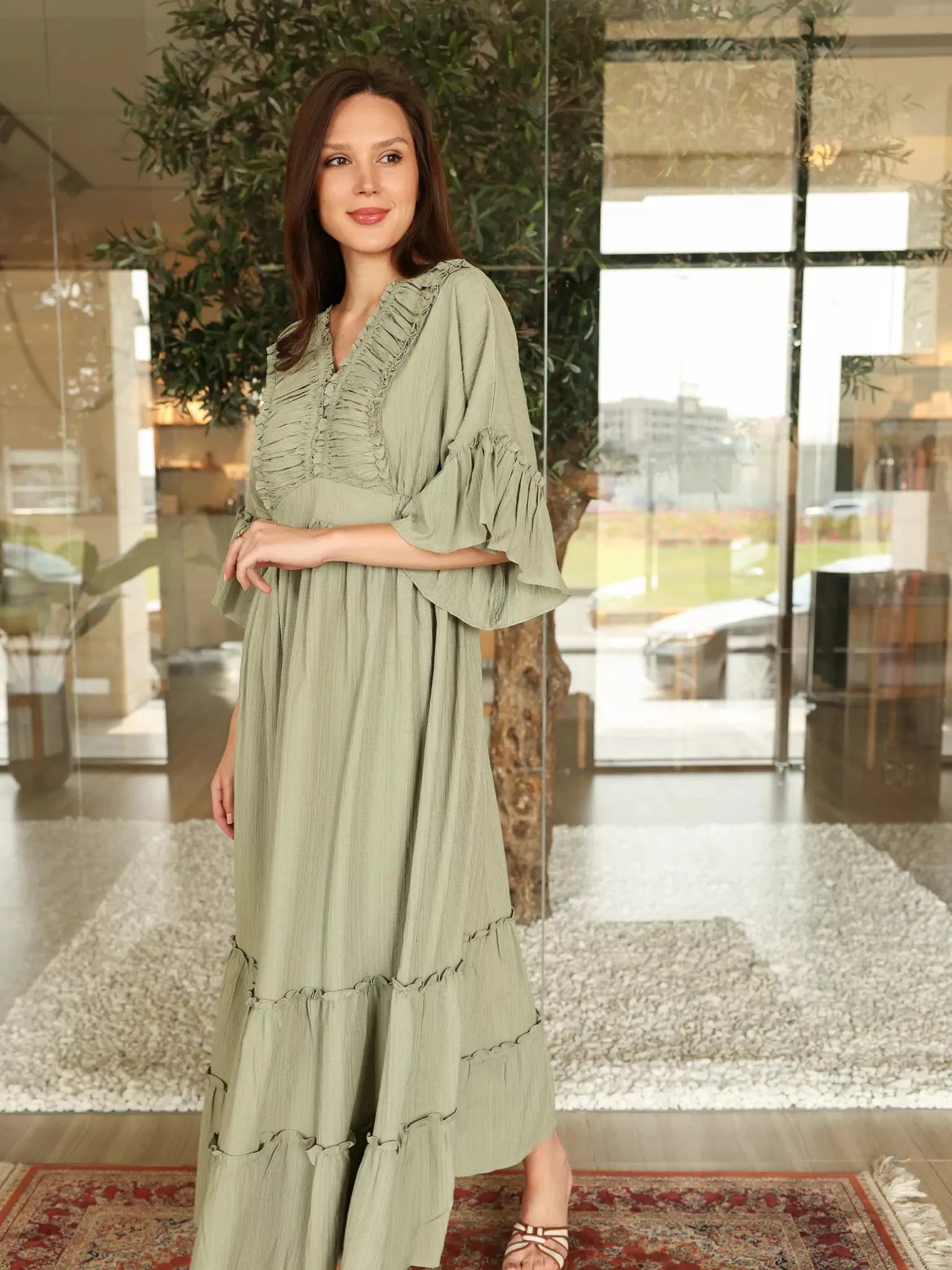 Emara Green Long Dress Dresses  - Sowears