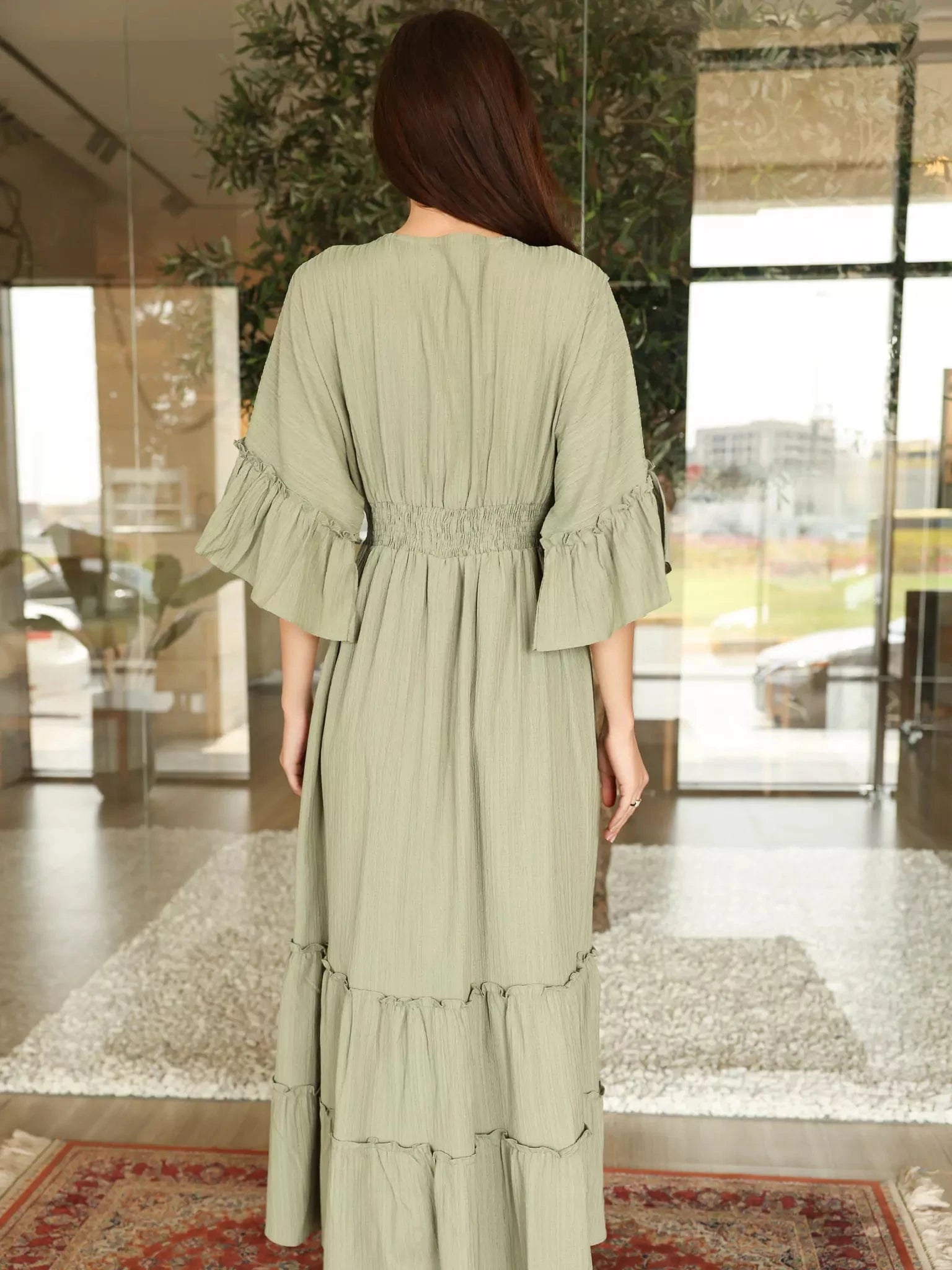 Emara Green Long Dress Dresses  - Sowears