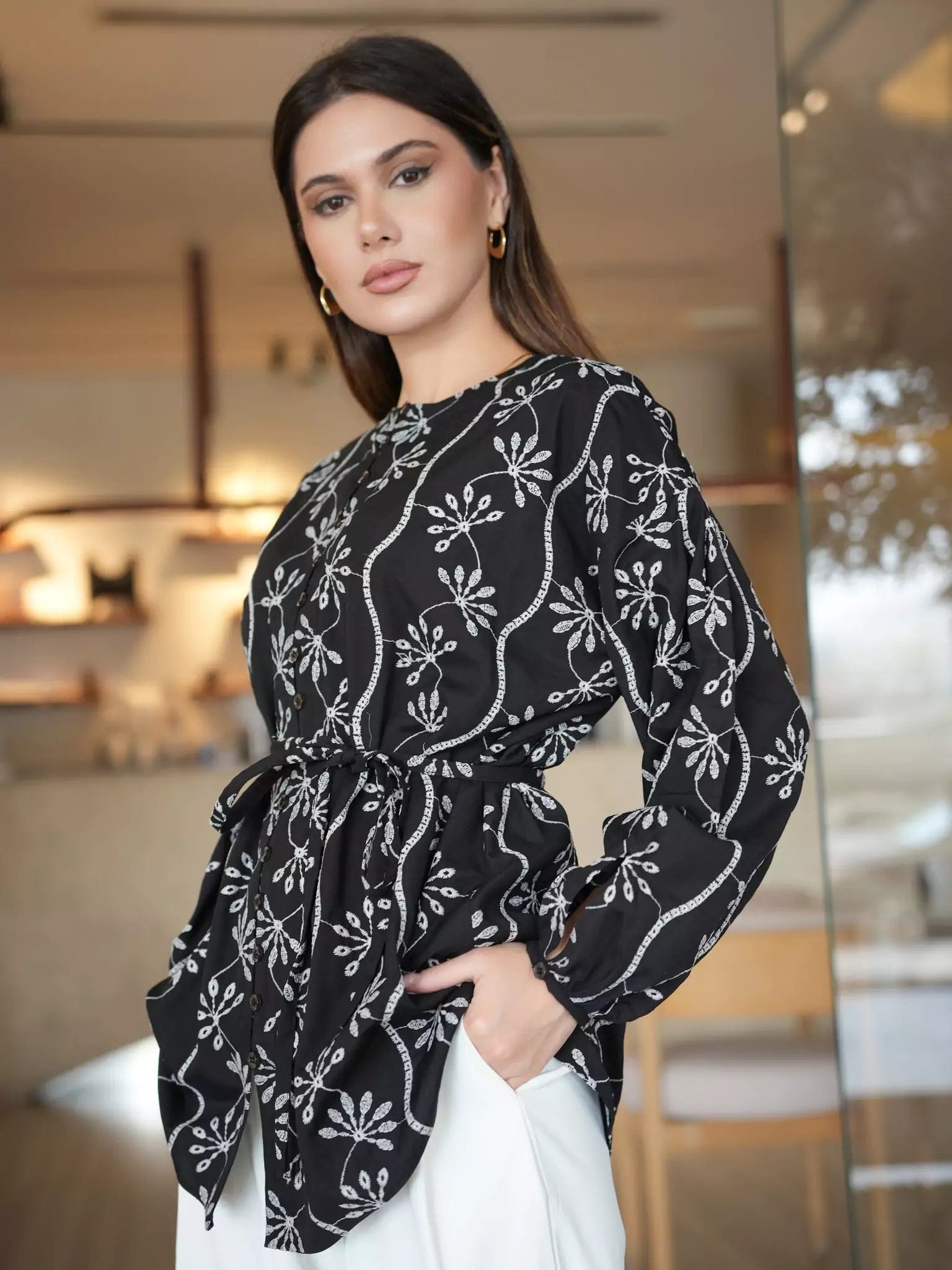 Evara Embriodered Shirt Dresses  - Sowears