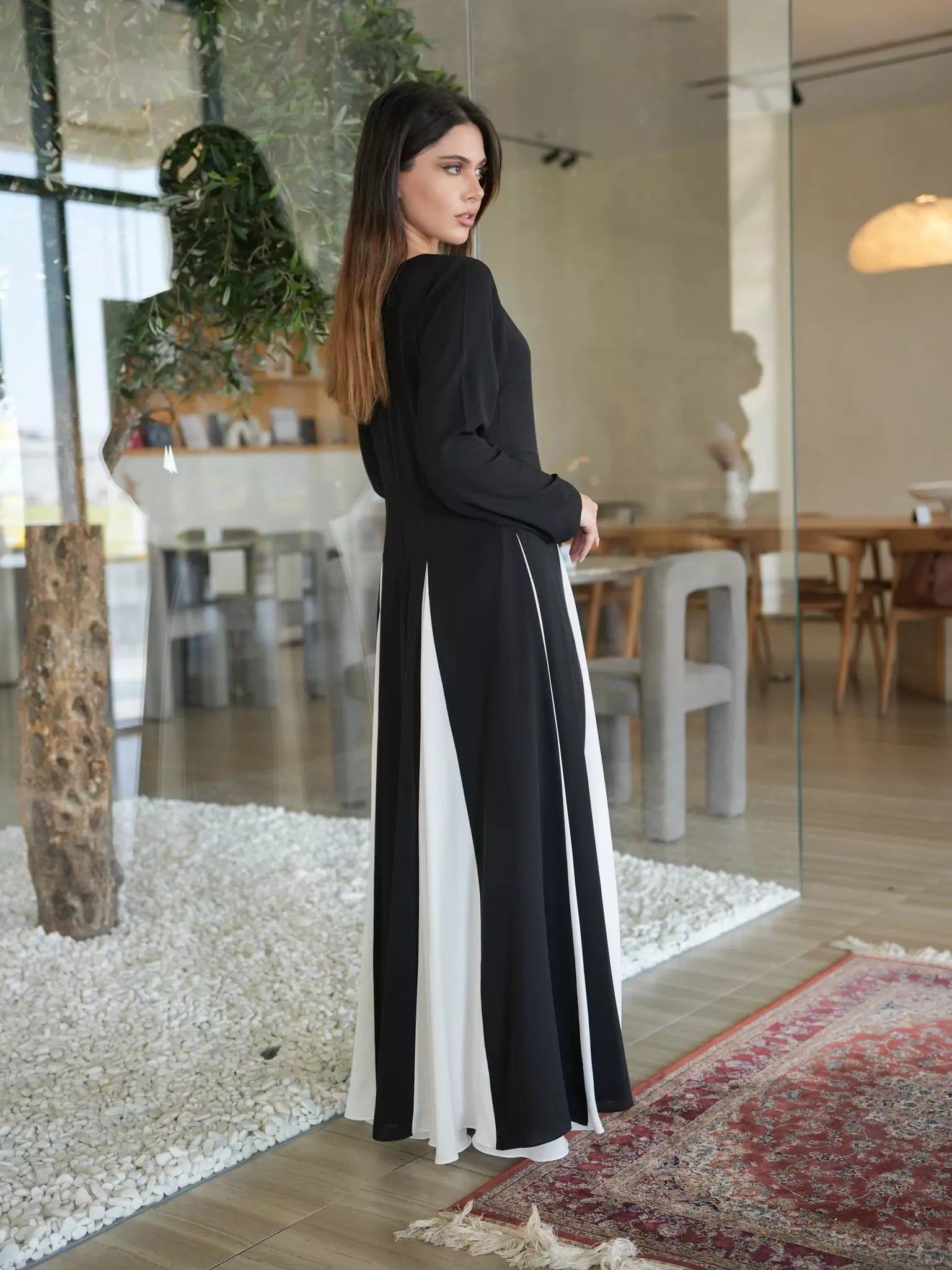 Fossor Black And White Dress Dresses  - Sowears
