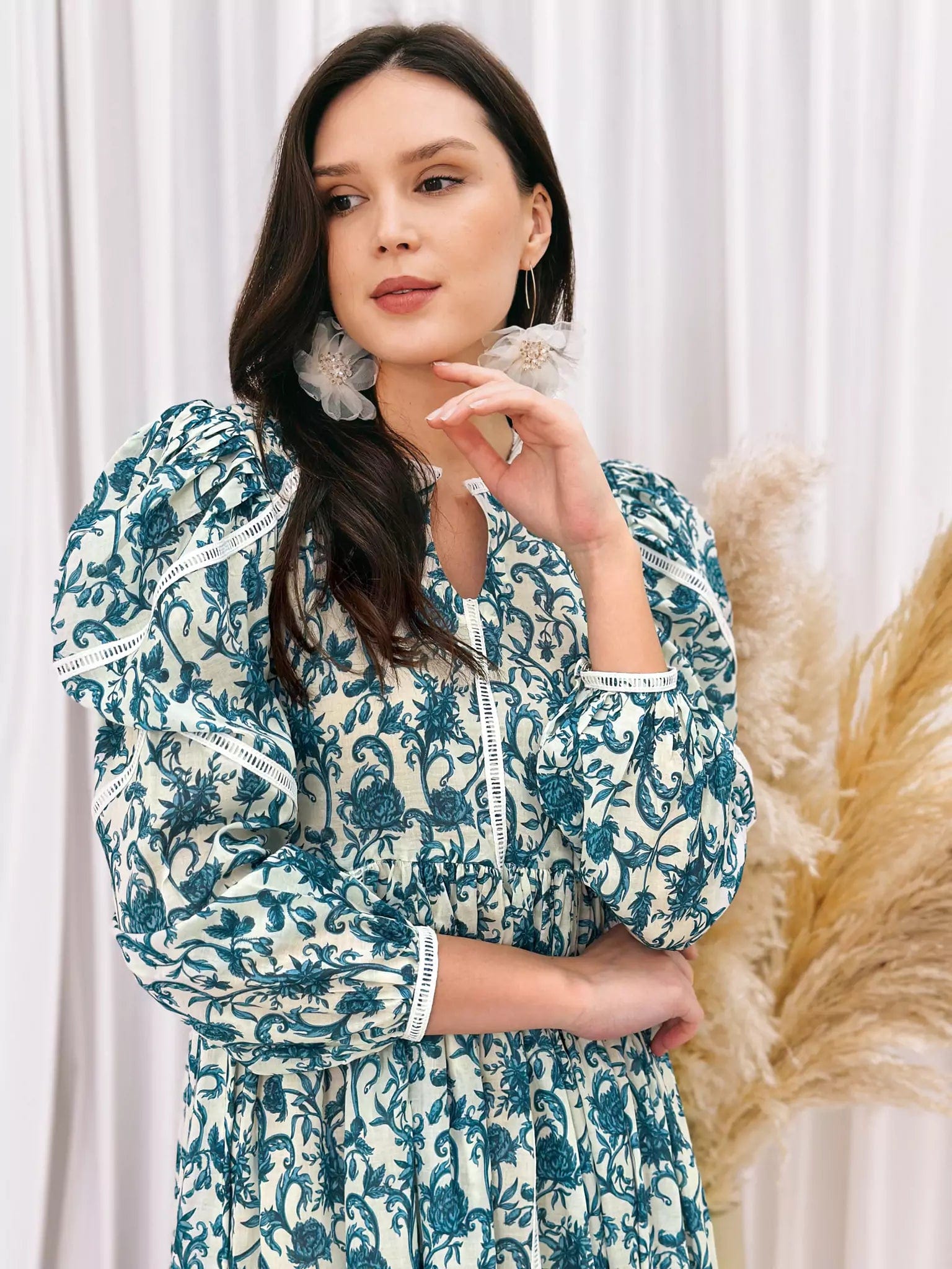 French Flora Lace Long Dress Dresses  - Sowears