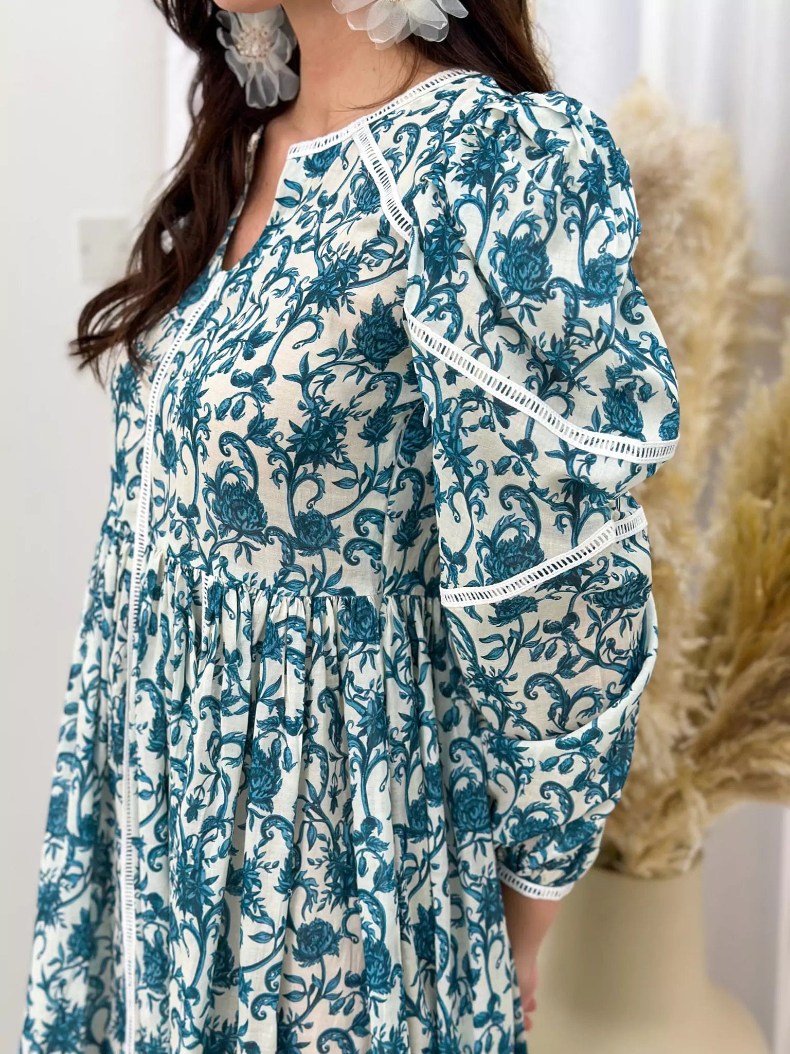 French Flora Lace Long Dress Dresses  - Sowears