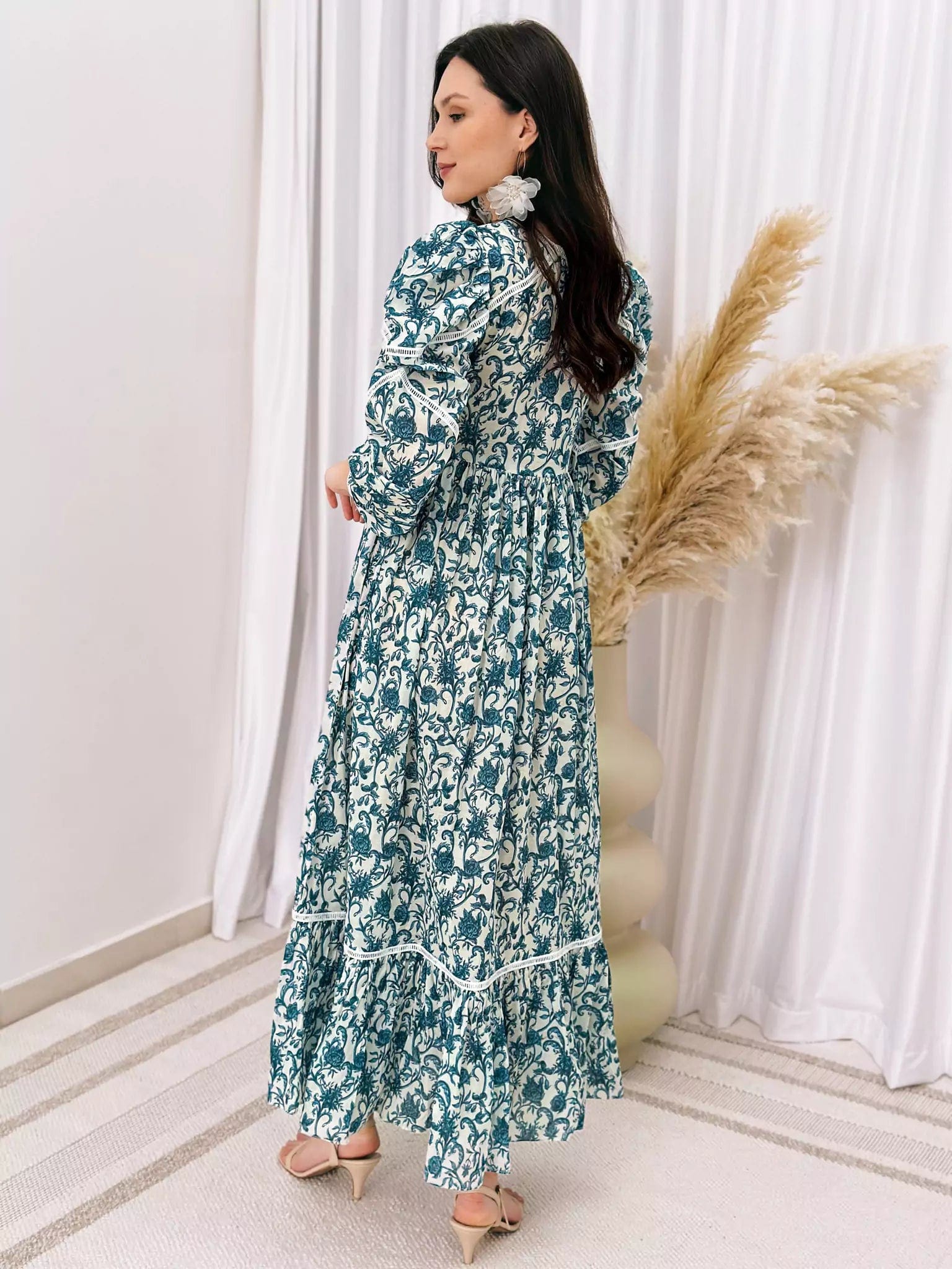 French Flora Lace Long Dress Dresses  - Sowears