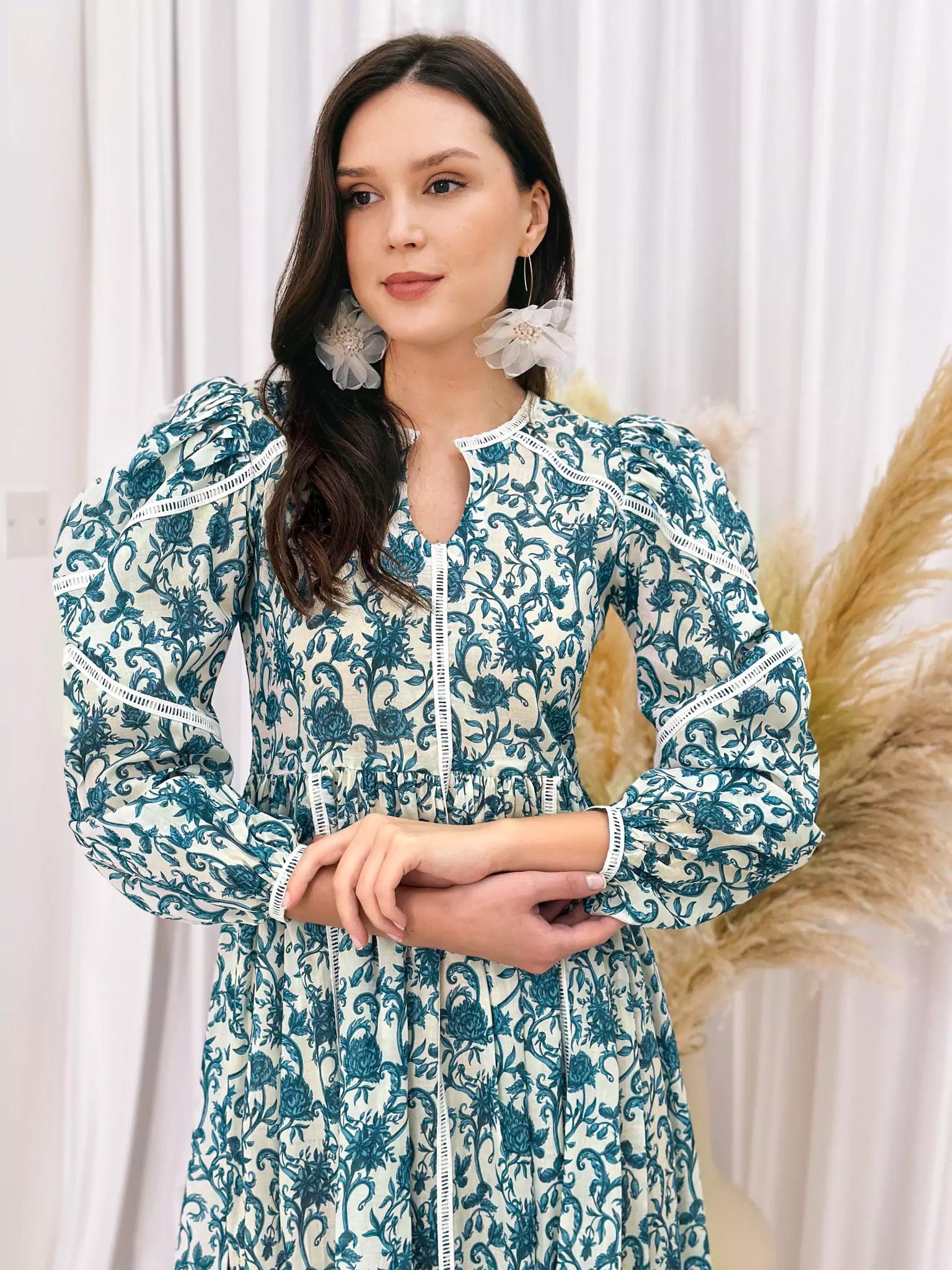 French Flora Lace Long Dress Dresses  - Sowears