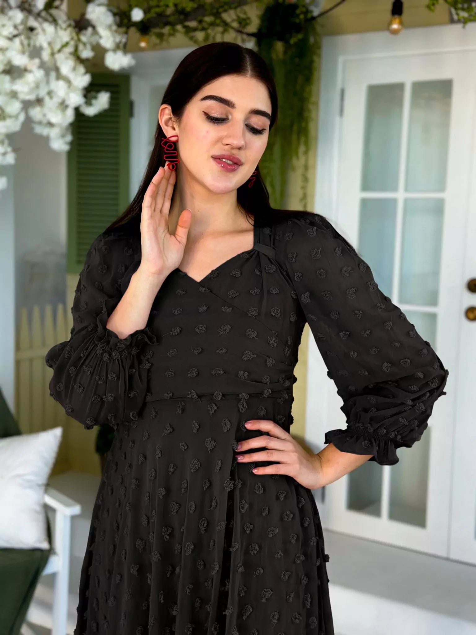 Glacial Texture Dress - Black Dresses  - Sowears