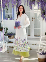 Harmony - Pleated Floral Skirt Dresses  - Sowears