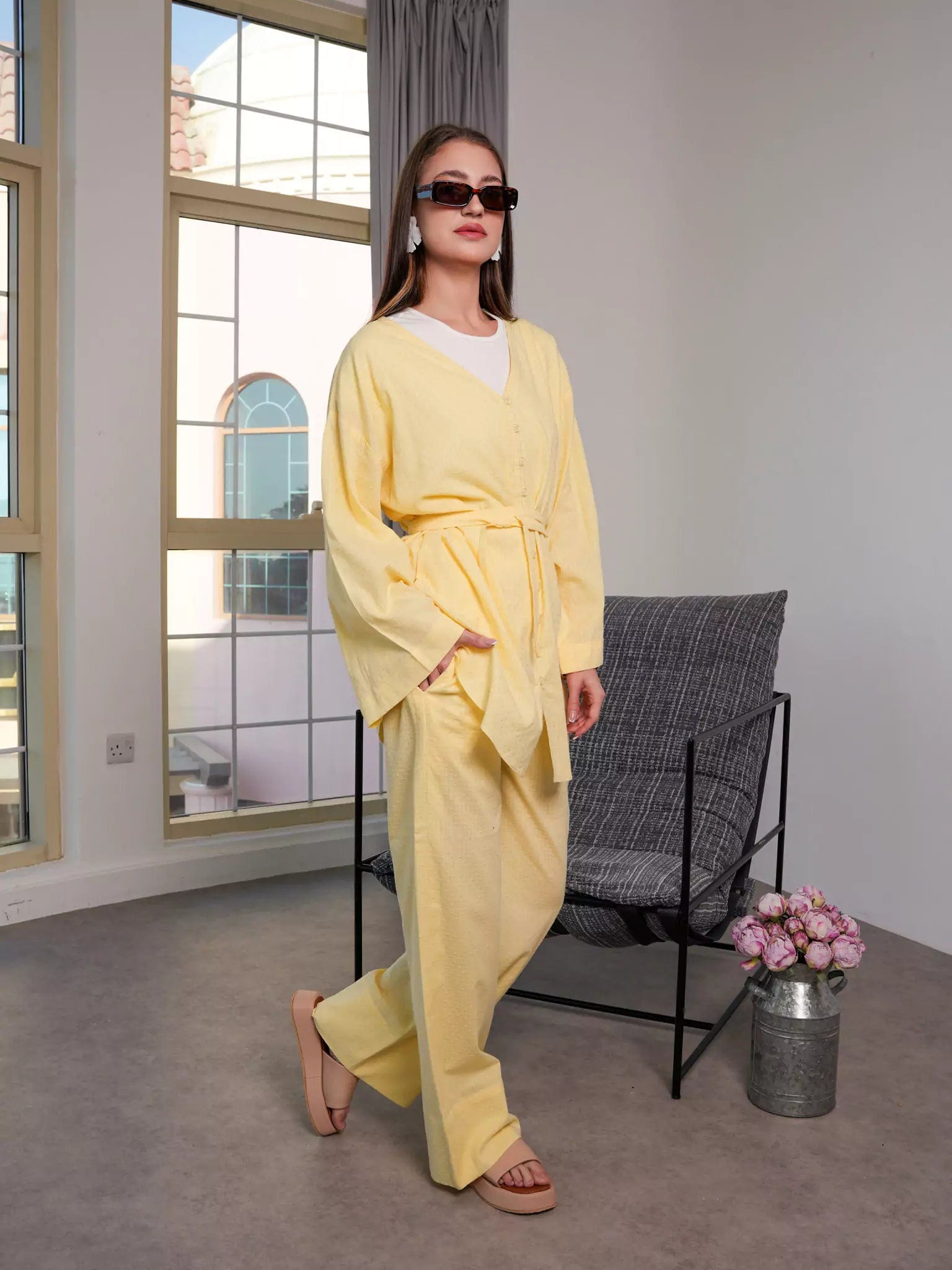 Ingrid Lime Co Ord Set Dresses  - Sowears