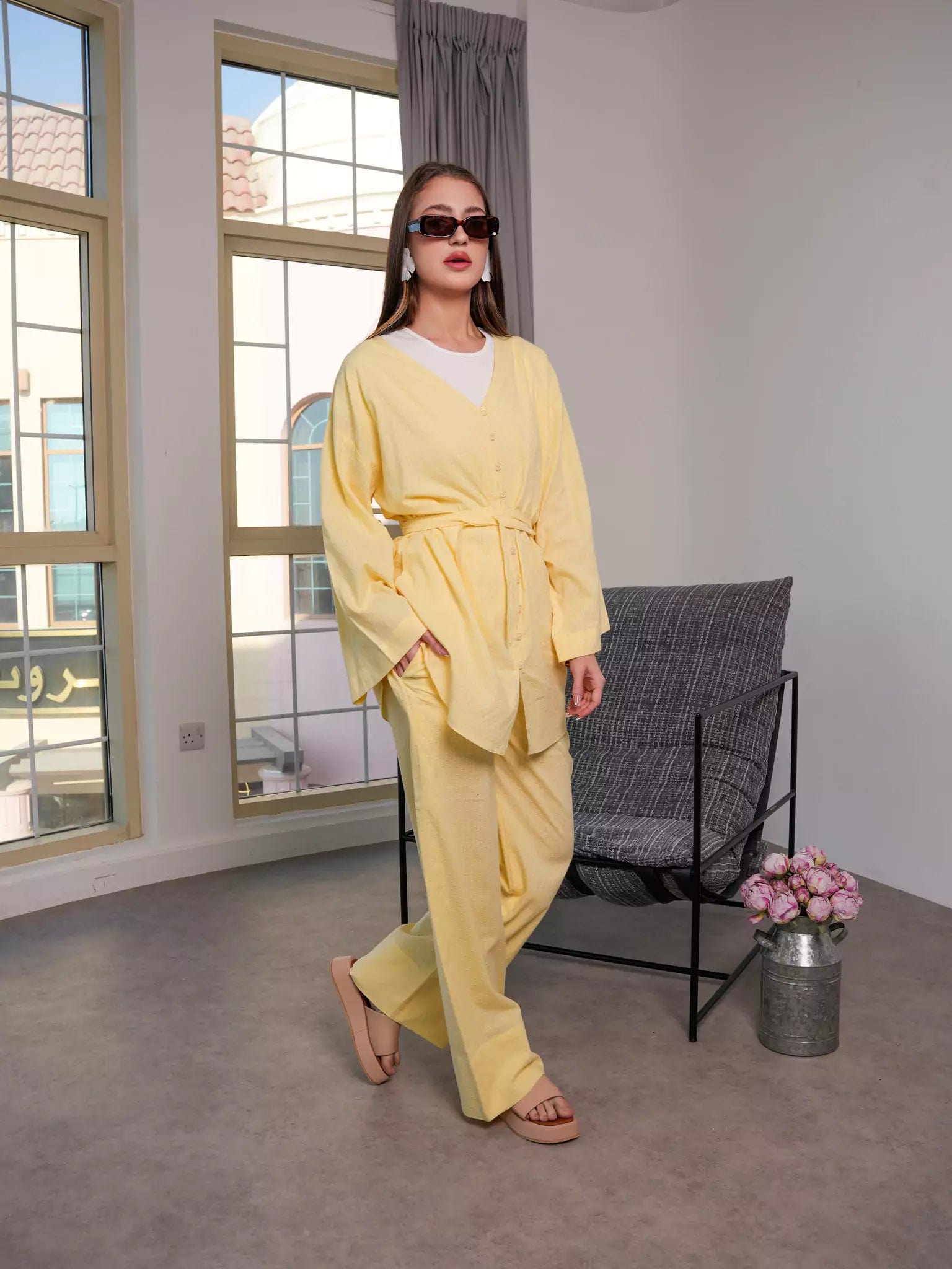 Ingrid Lime Co Ord Set Dresses  - Sowears