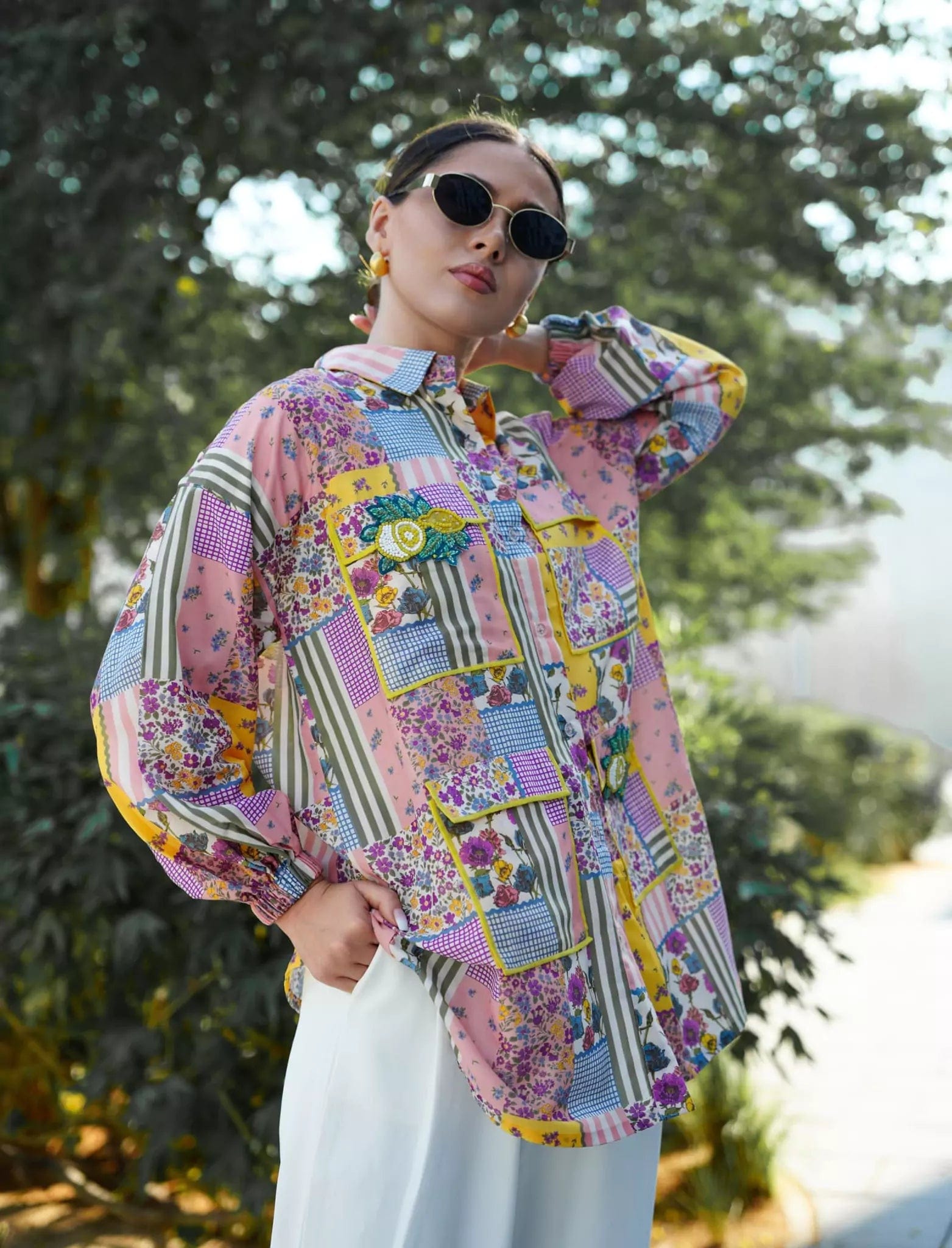 Lime Medley Embellished Shirt Dresses  - Sowears