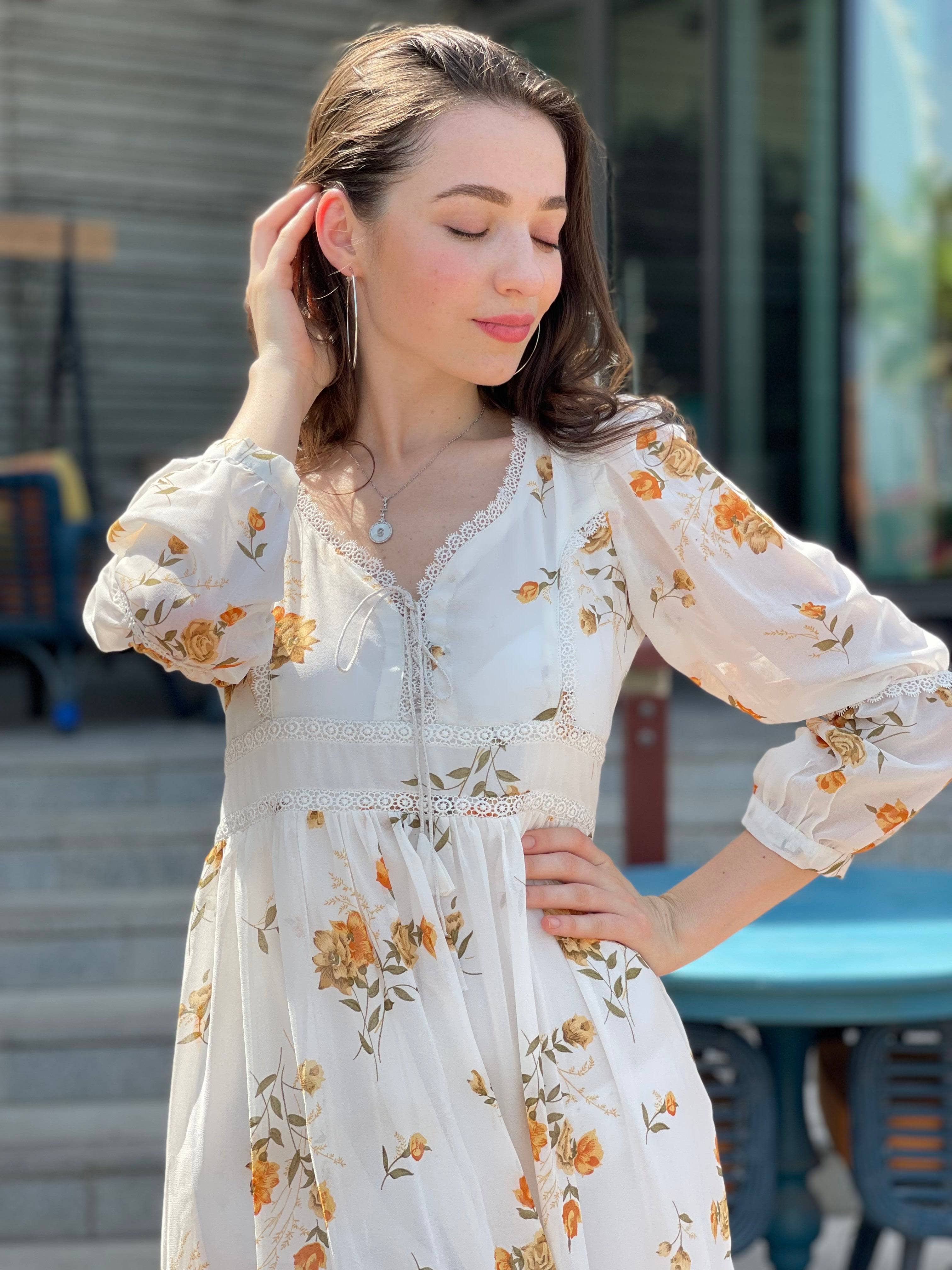 Mayday - Off White Floral Dress Dresses  - Sowears