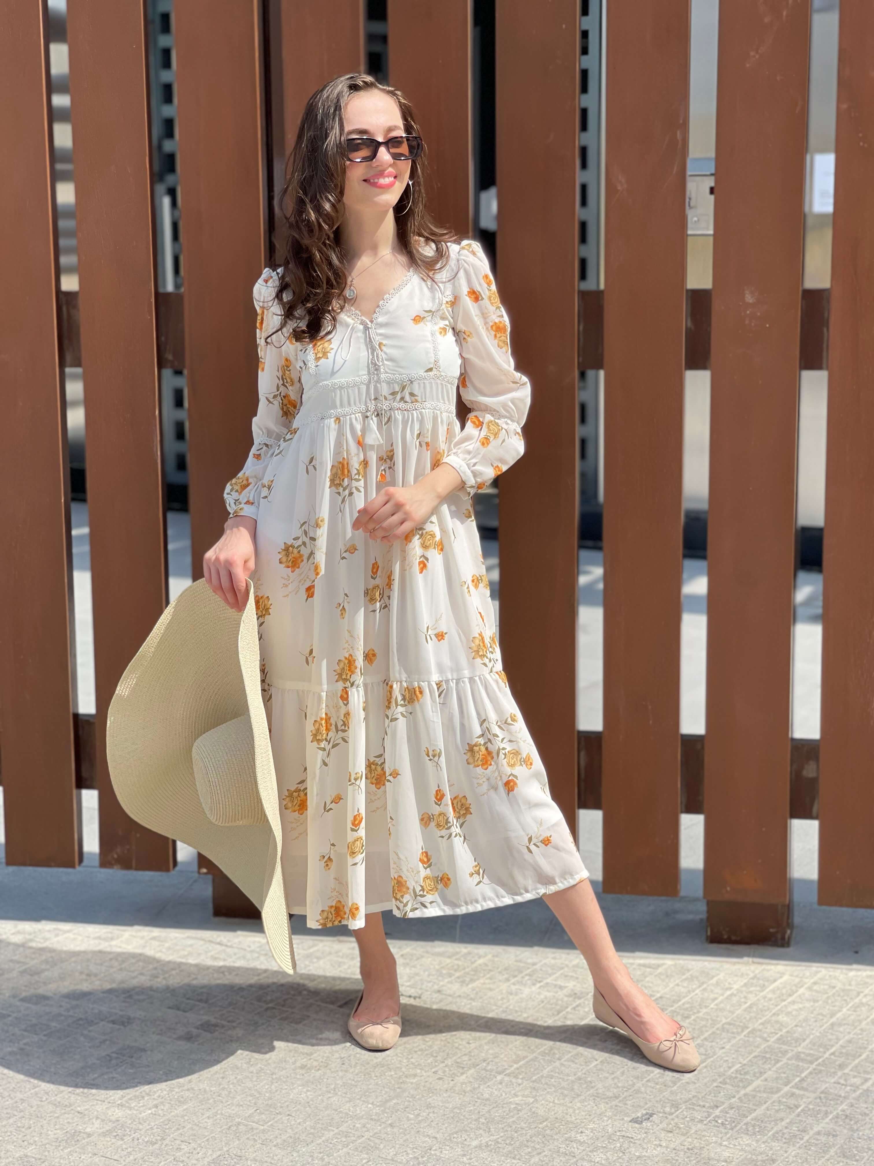 Mayday - Off White Floral Dress Dresses  - Sowears