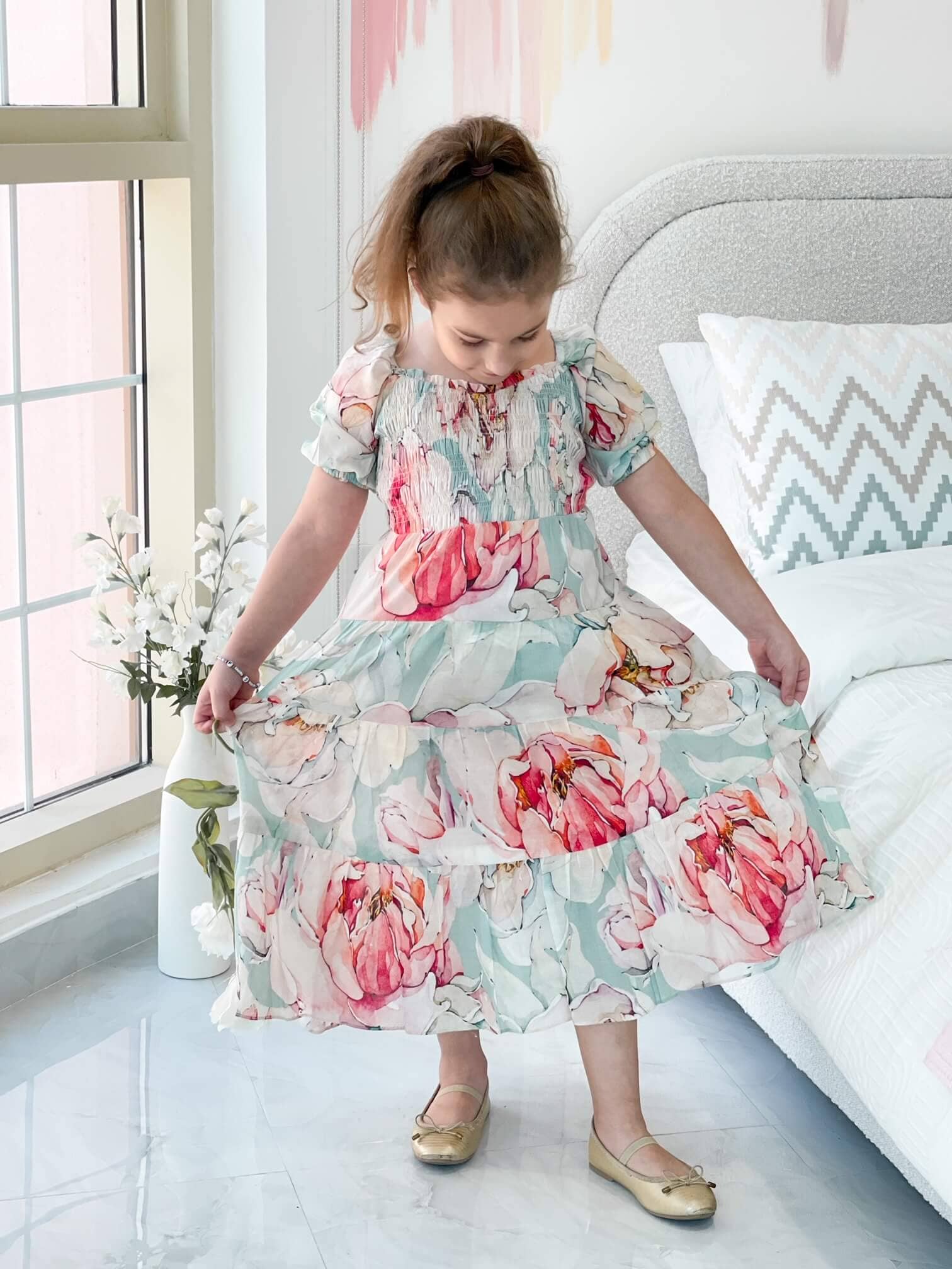 Mini Azure Smock Dress Dresses  - Sowears