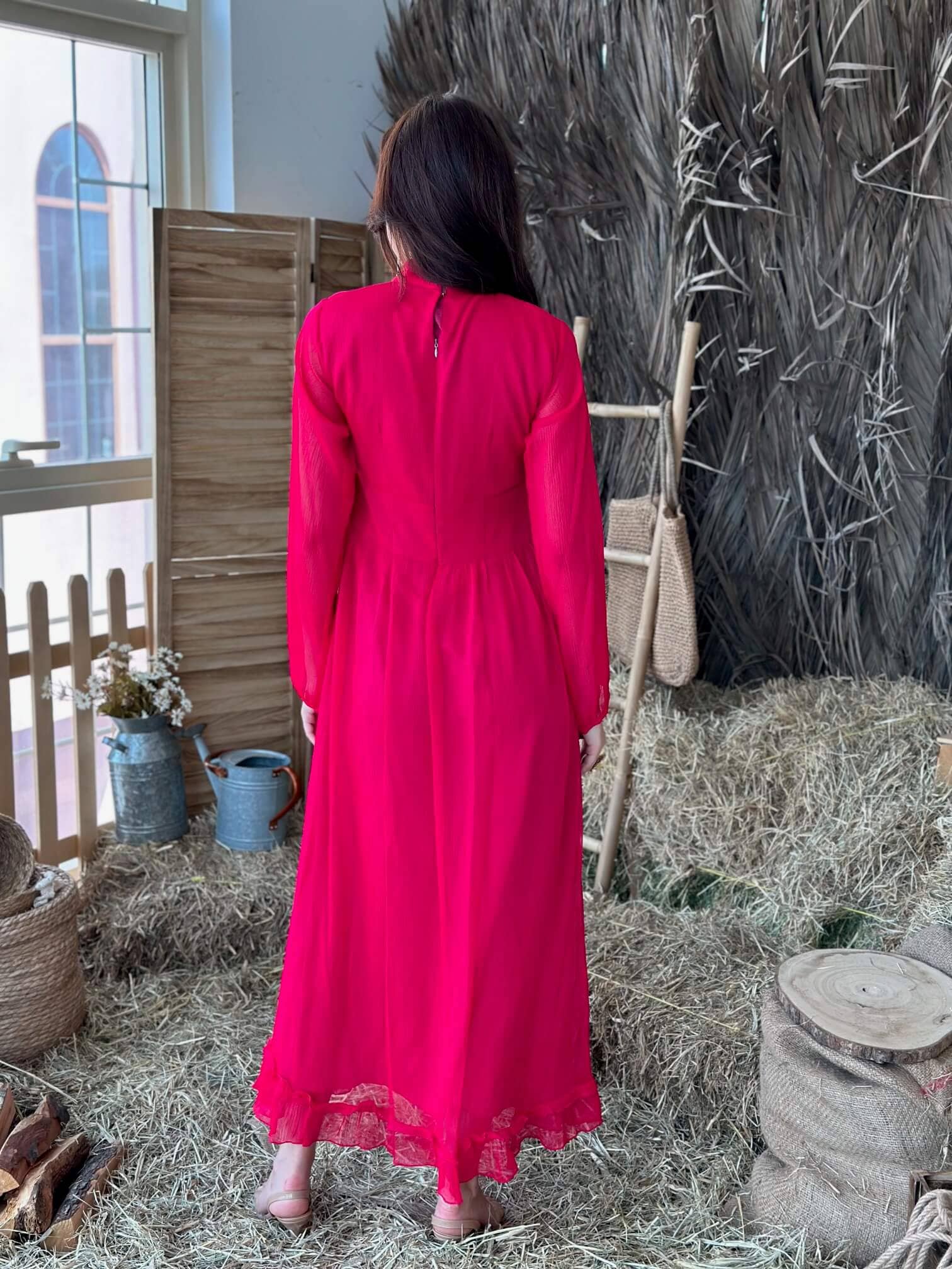 Morgan Hot Pink Solid Dress Dresses  - Sowears