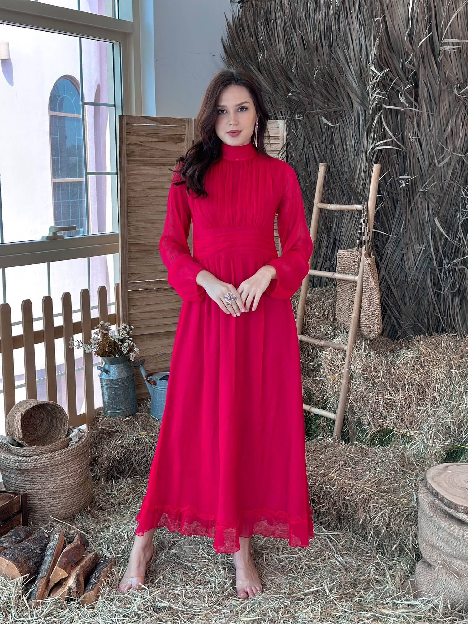 Morgan Hot Pink Solid Dress Dresses  - Sowears