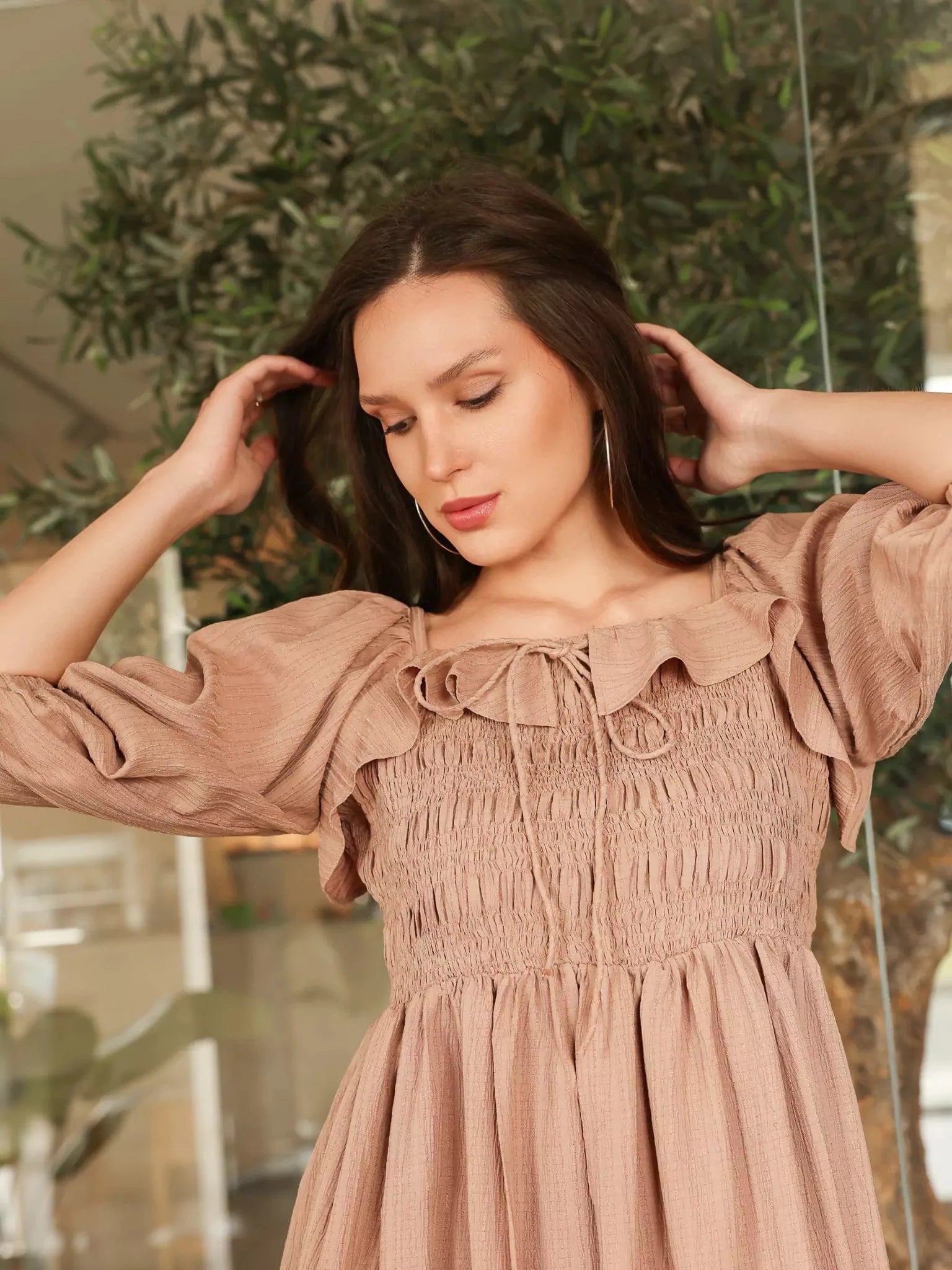 Stylar Smocked Dress Dresses  - Sowears